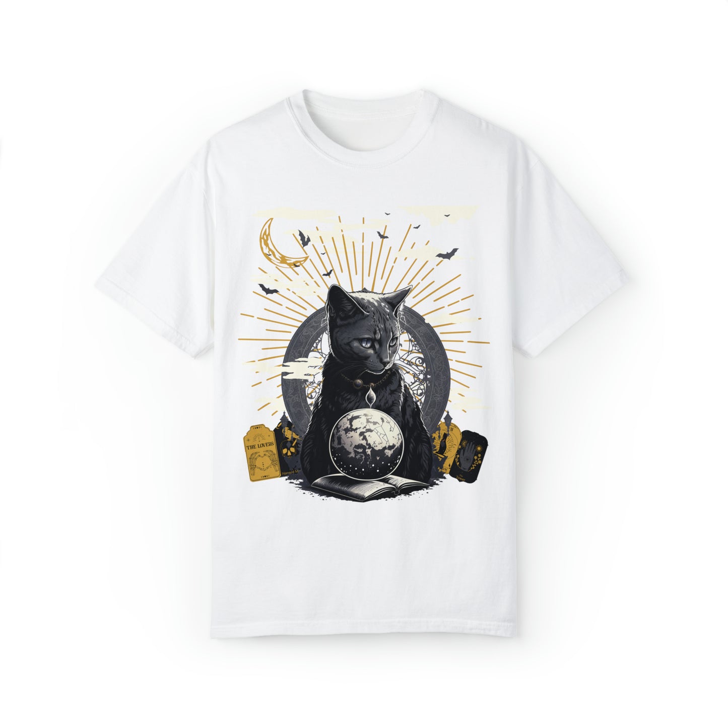 Tarot Kitty Halloween Comfort Colors Graphic T-shirt