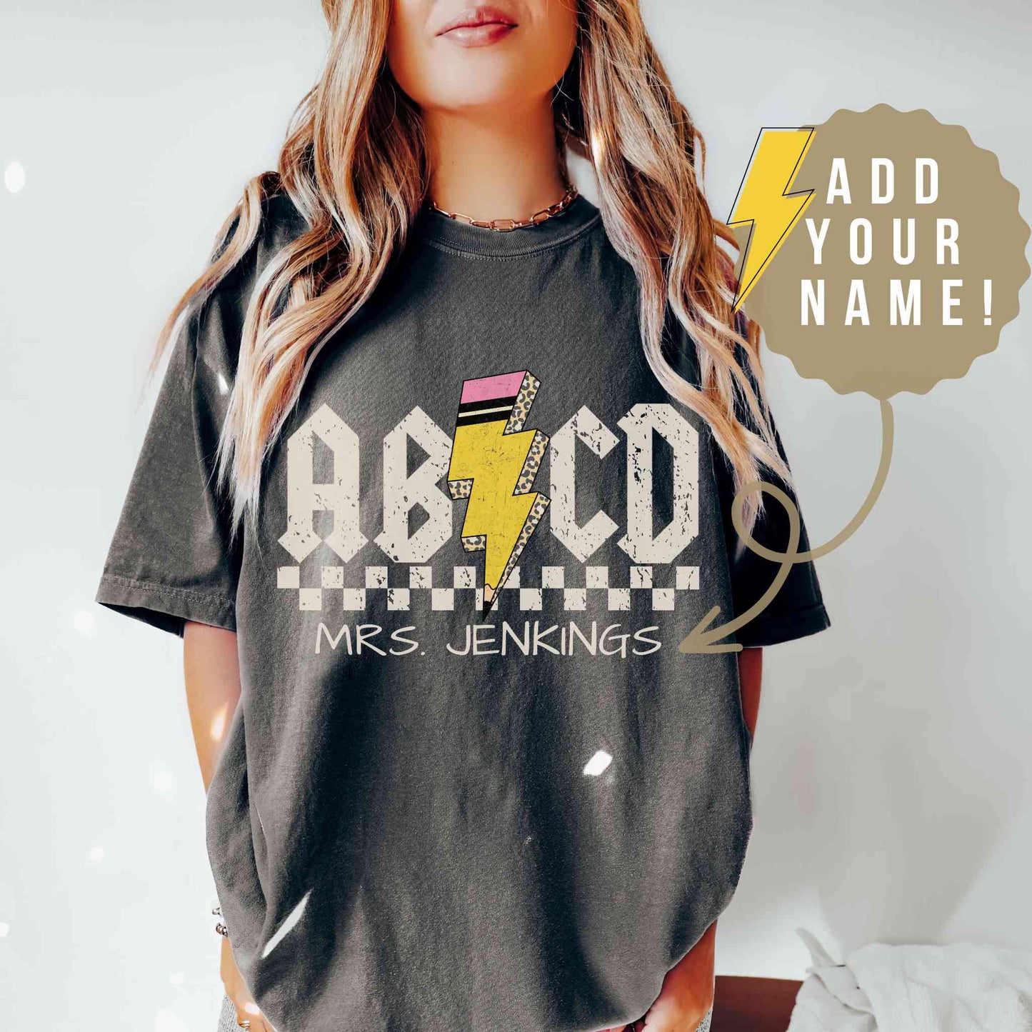 ABCD Rock 'n' Roll Personalized Comfort Colors Graphic T-shirt