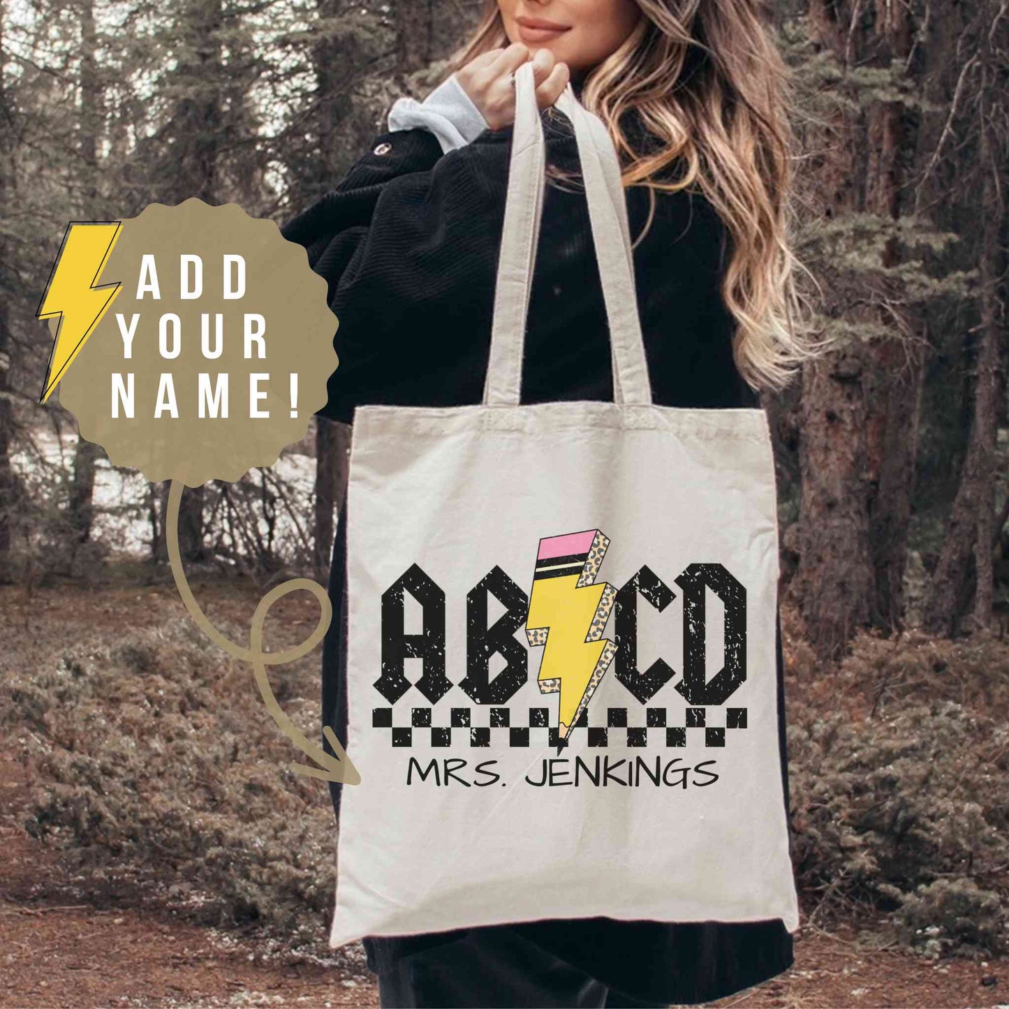 ABCD Rock 'n' Roll Personalized Teachers Tote