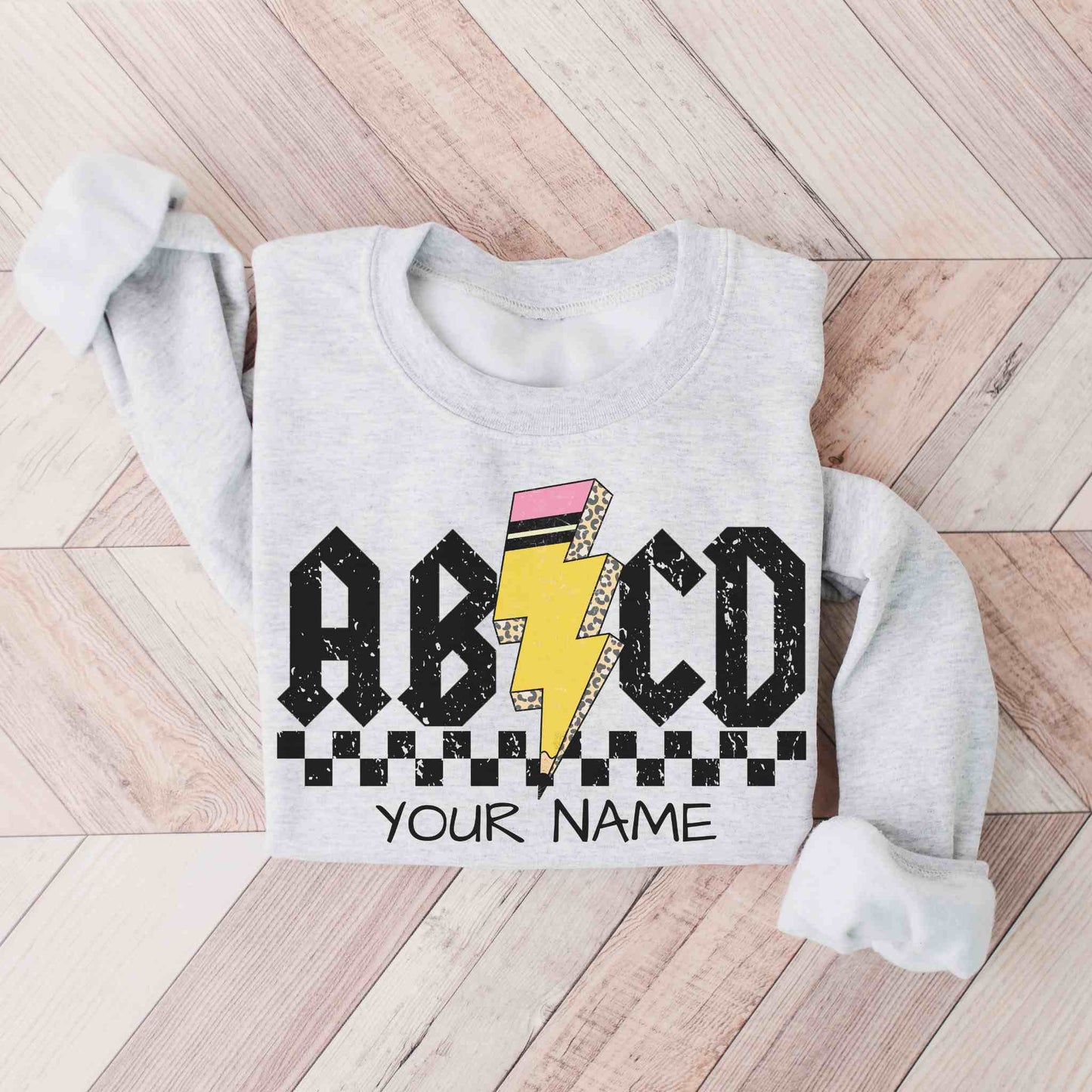 ABCD Rock 'n' Roll Personalized Teacher Sweatshirt