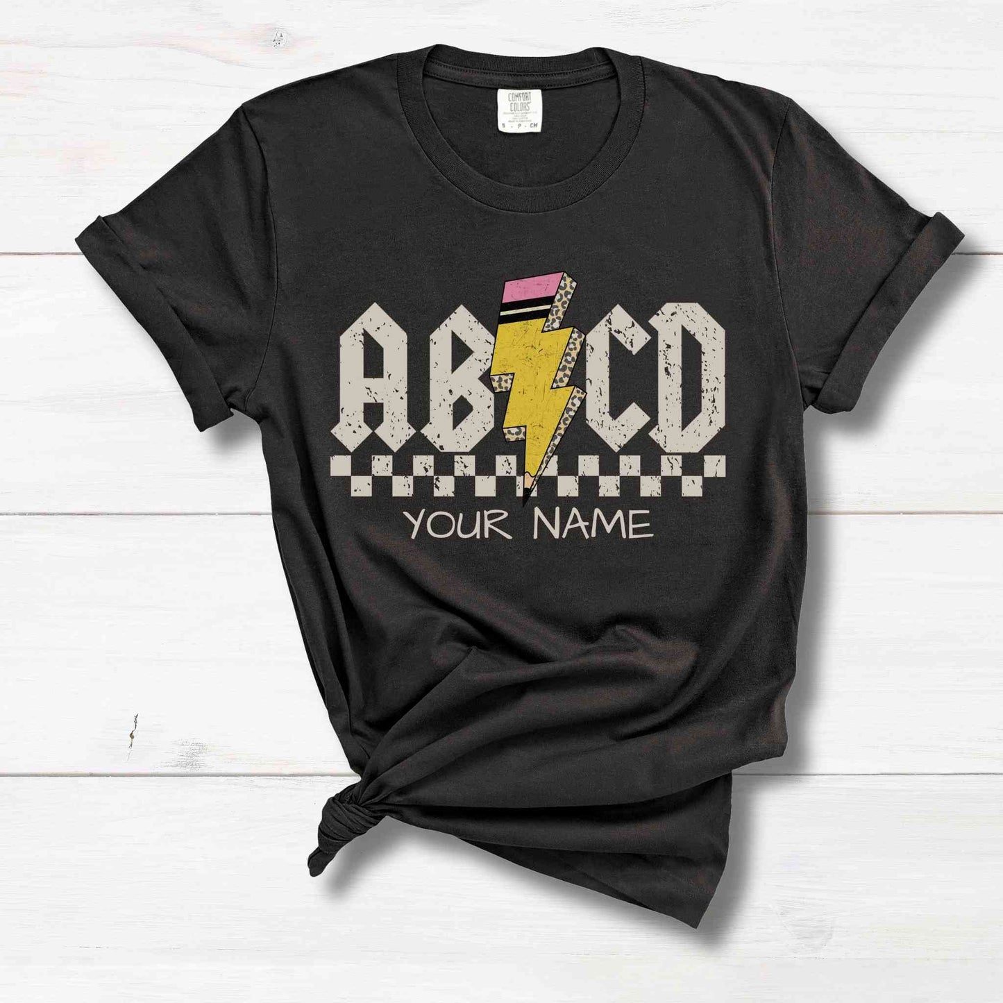 ABCD Rock 'n' Roll Personalized Comfort Colors Graphic T-shirt