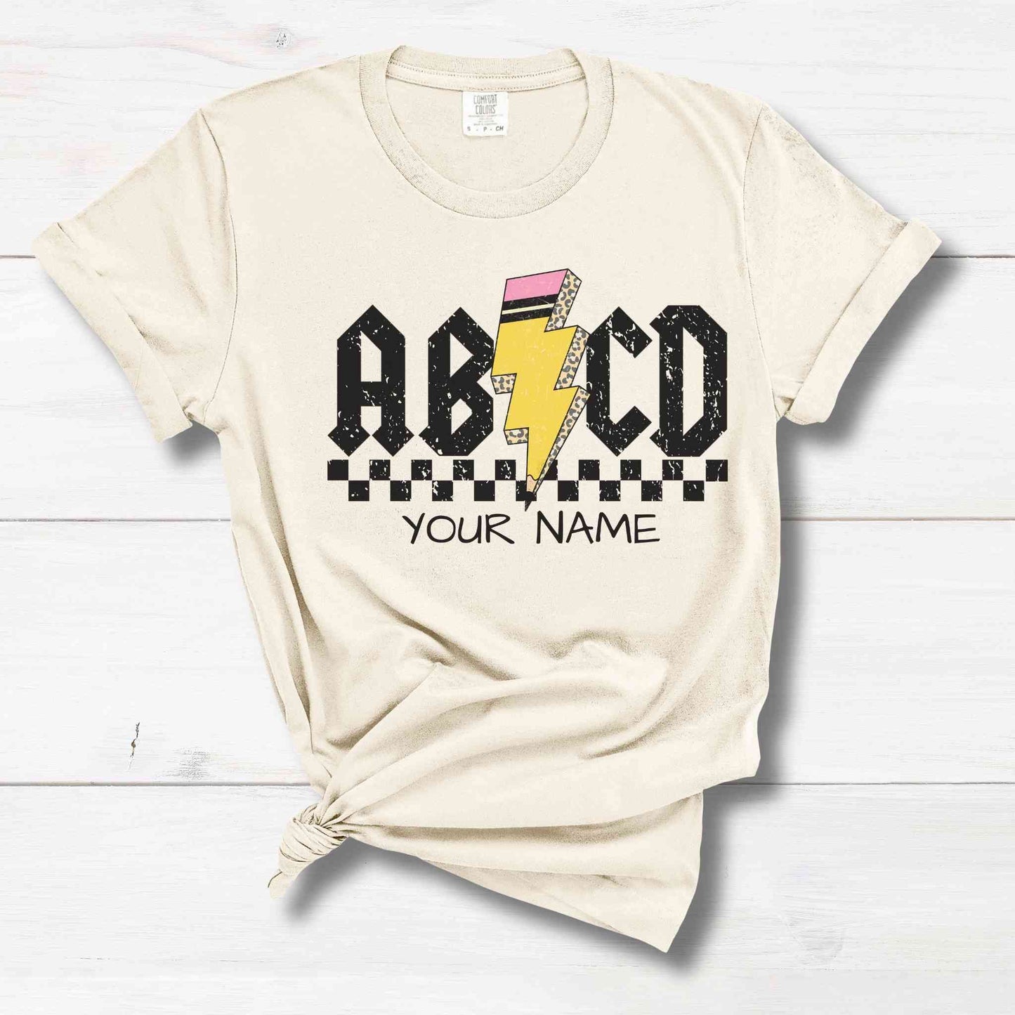 ABCD Rock 'n' Roll Personalized Comfort Colors Graphic T-shirt