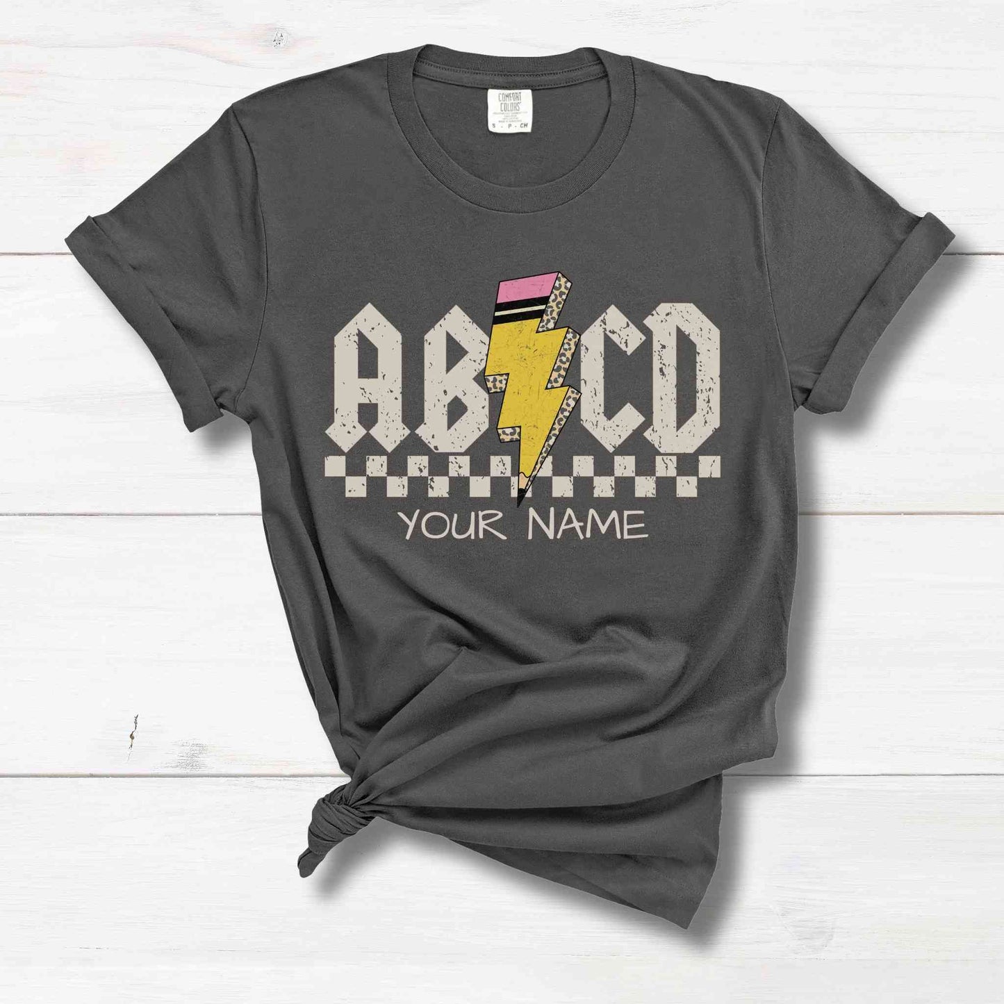 ABCD Rock 'n' Roll Personalized Comfort Colors Graphic T-shirt