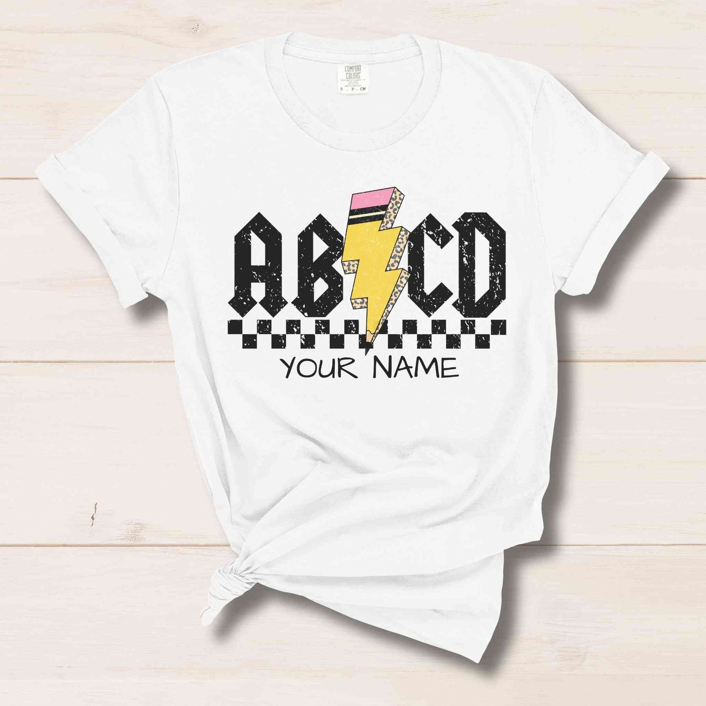 ABCD Rock 'n' Roll Personalized Comfort Colors Graphic T-shirt