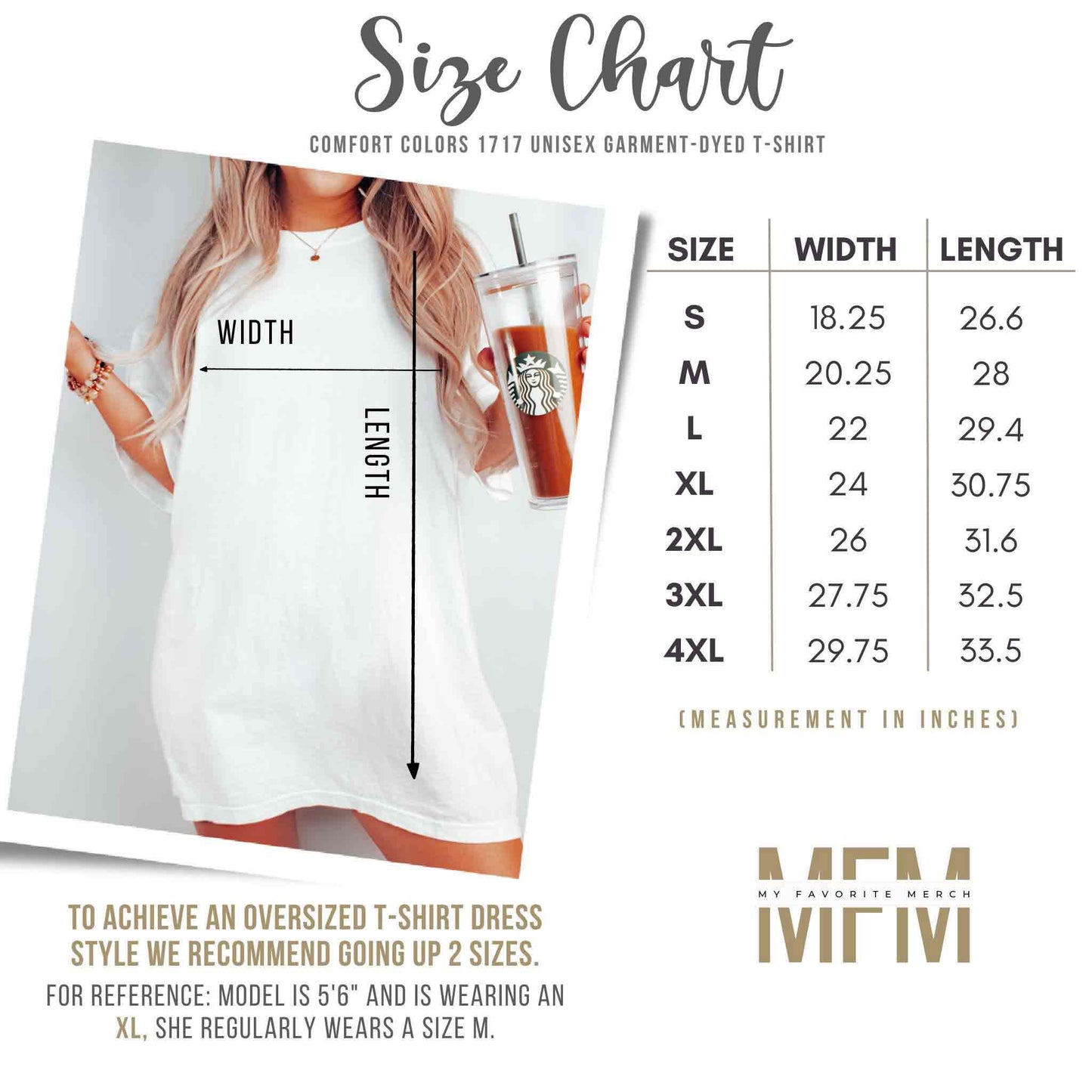 Comfort Colors Size Chart