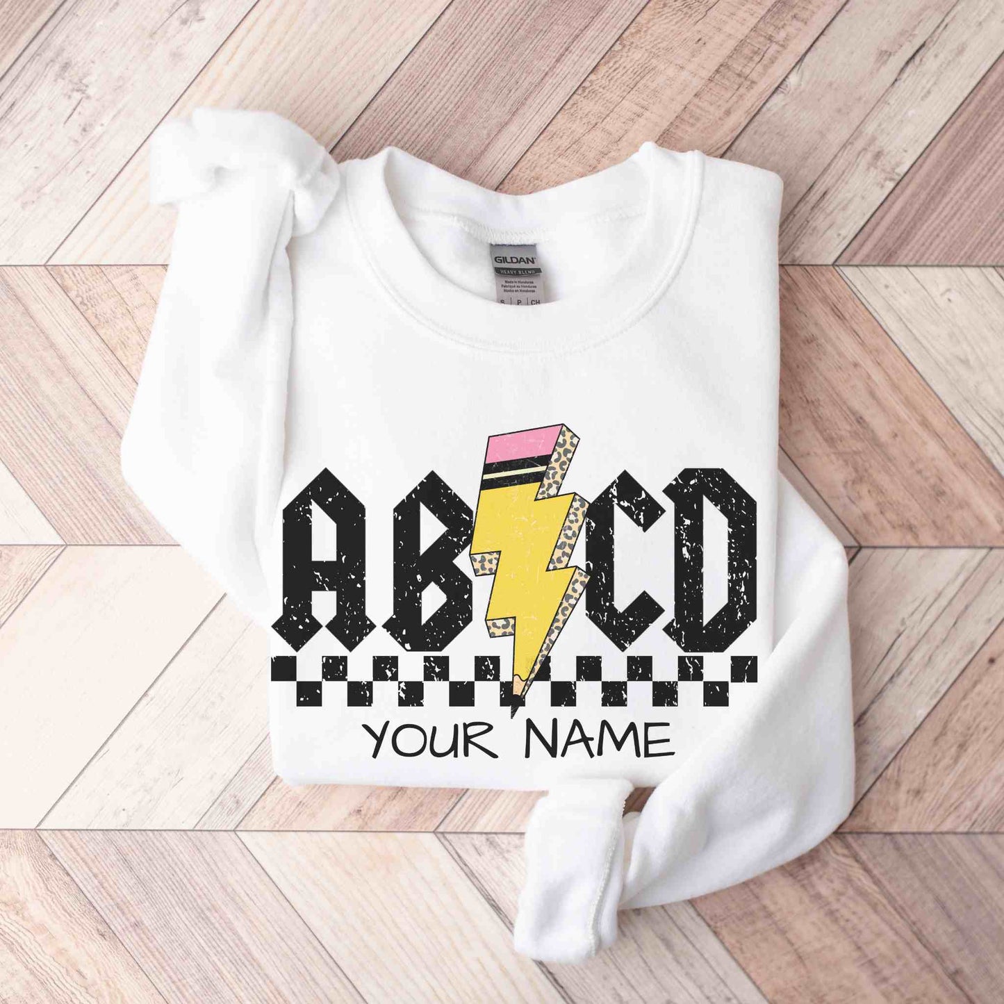 ABCD Rock 'n' Roll Personalized Teacher Sweatshirt