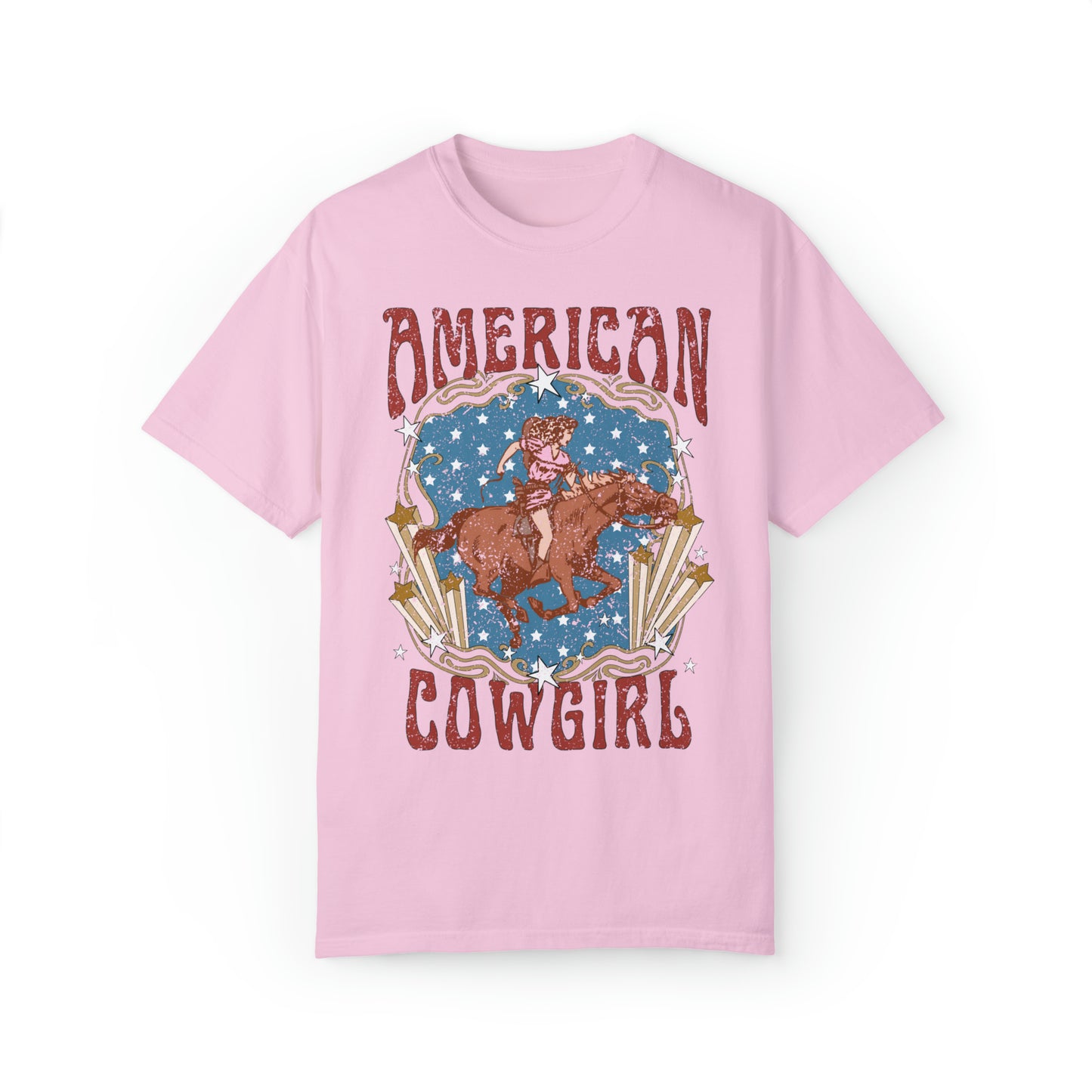 Retro American Cowgirl Rodeo Comfort Colors Graphic T-shirt