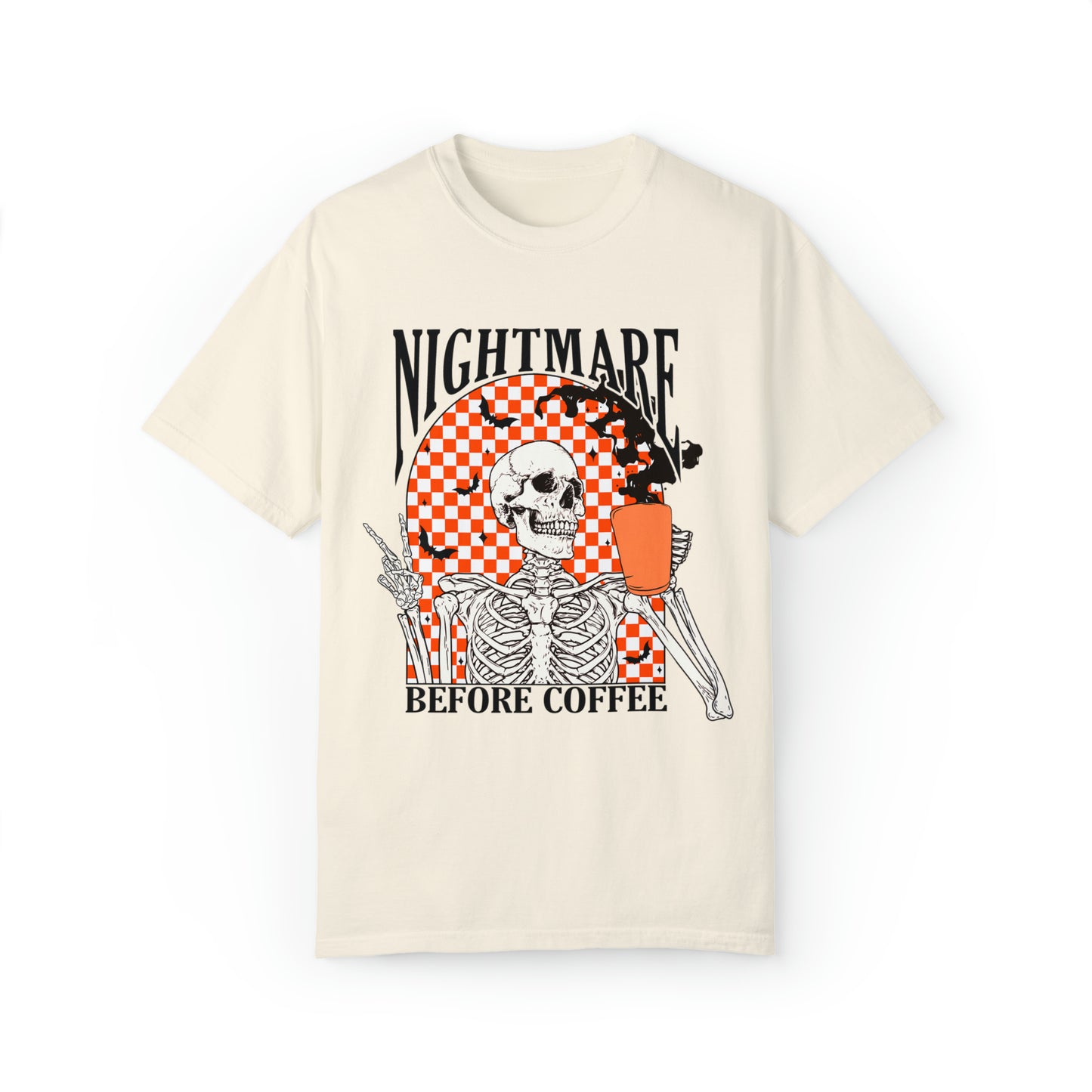 Nightmare Before Coffee Halloween Comfort Colors Graphic T-Shirt