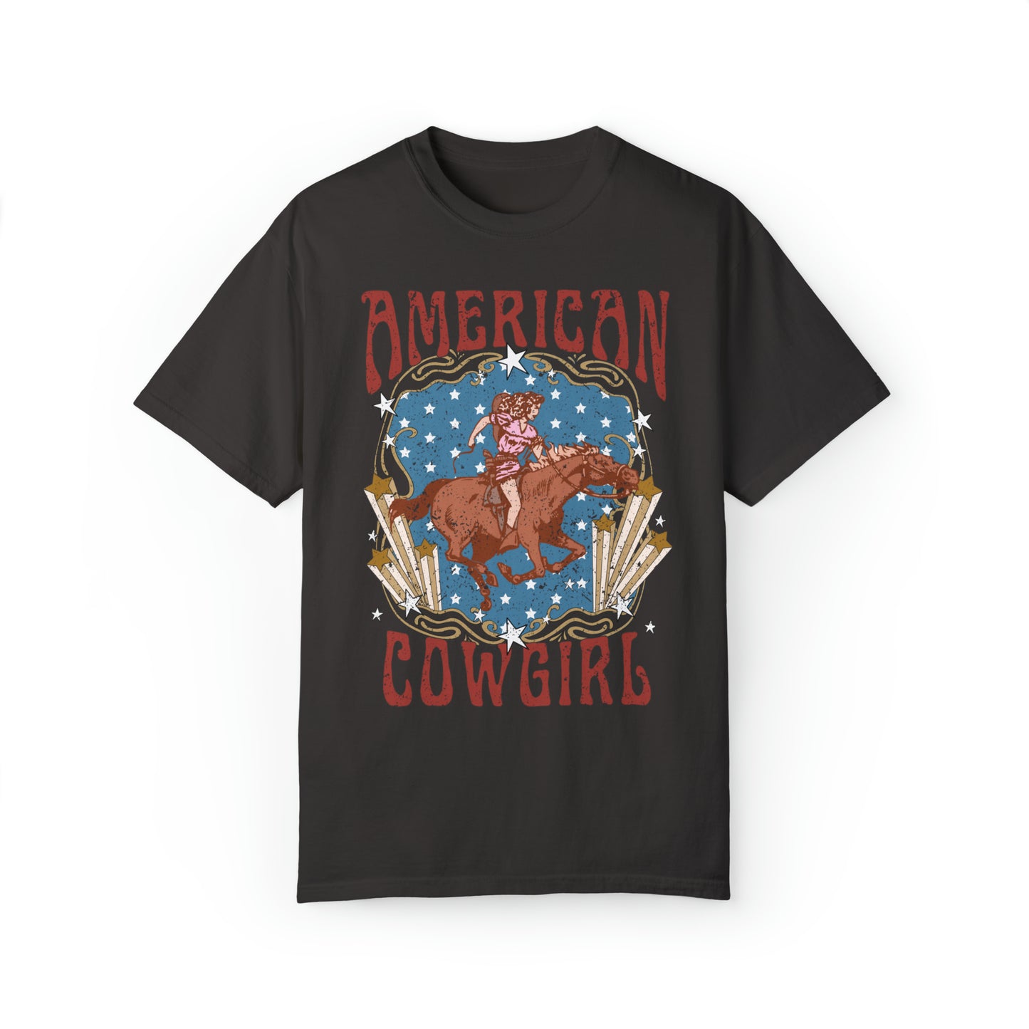 Retro American Cowgirl Rodeo Comfort Colors Graphic T-shirt