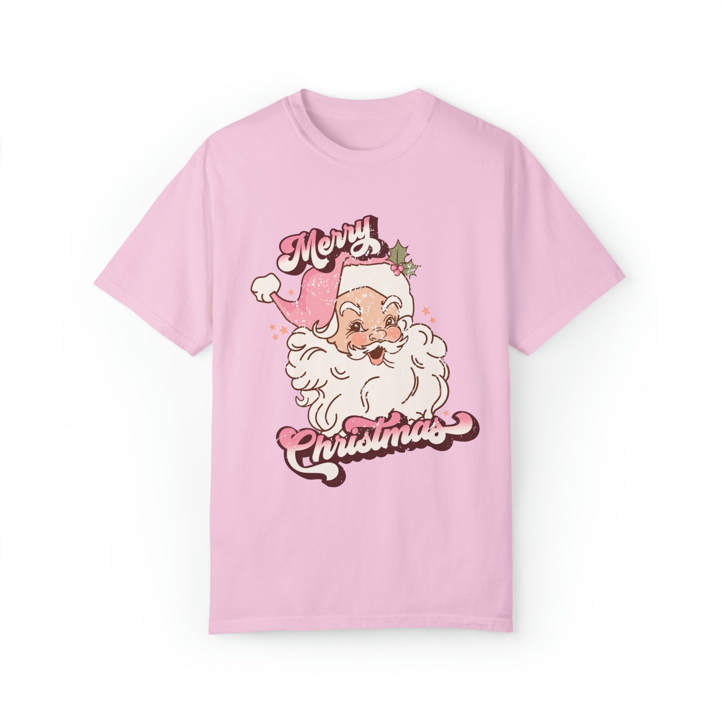 Retro Pink Santa Comfort Colors Graphic T-Shirt