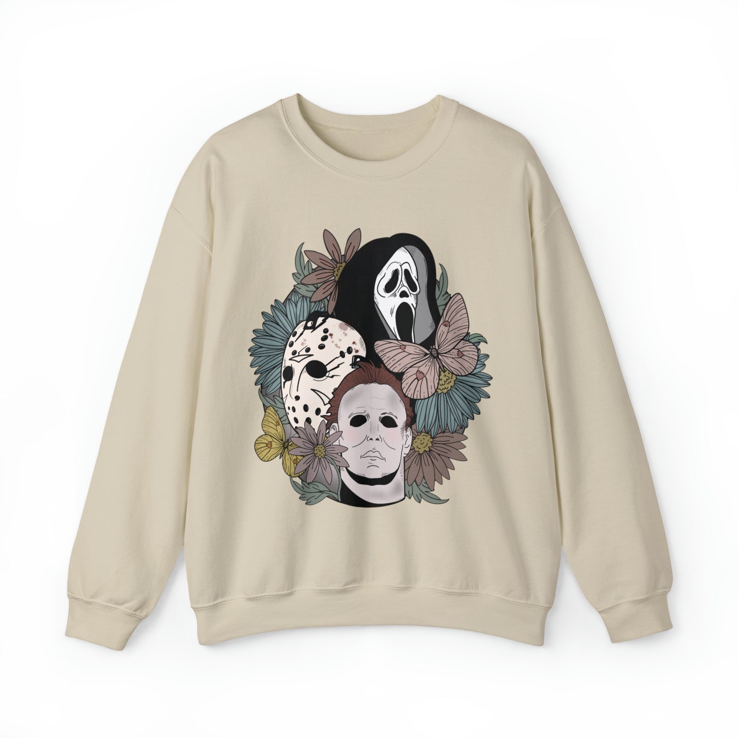 Floral Horror Movie Halloween Sweatshirt