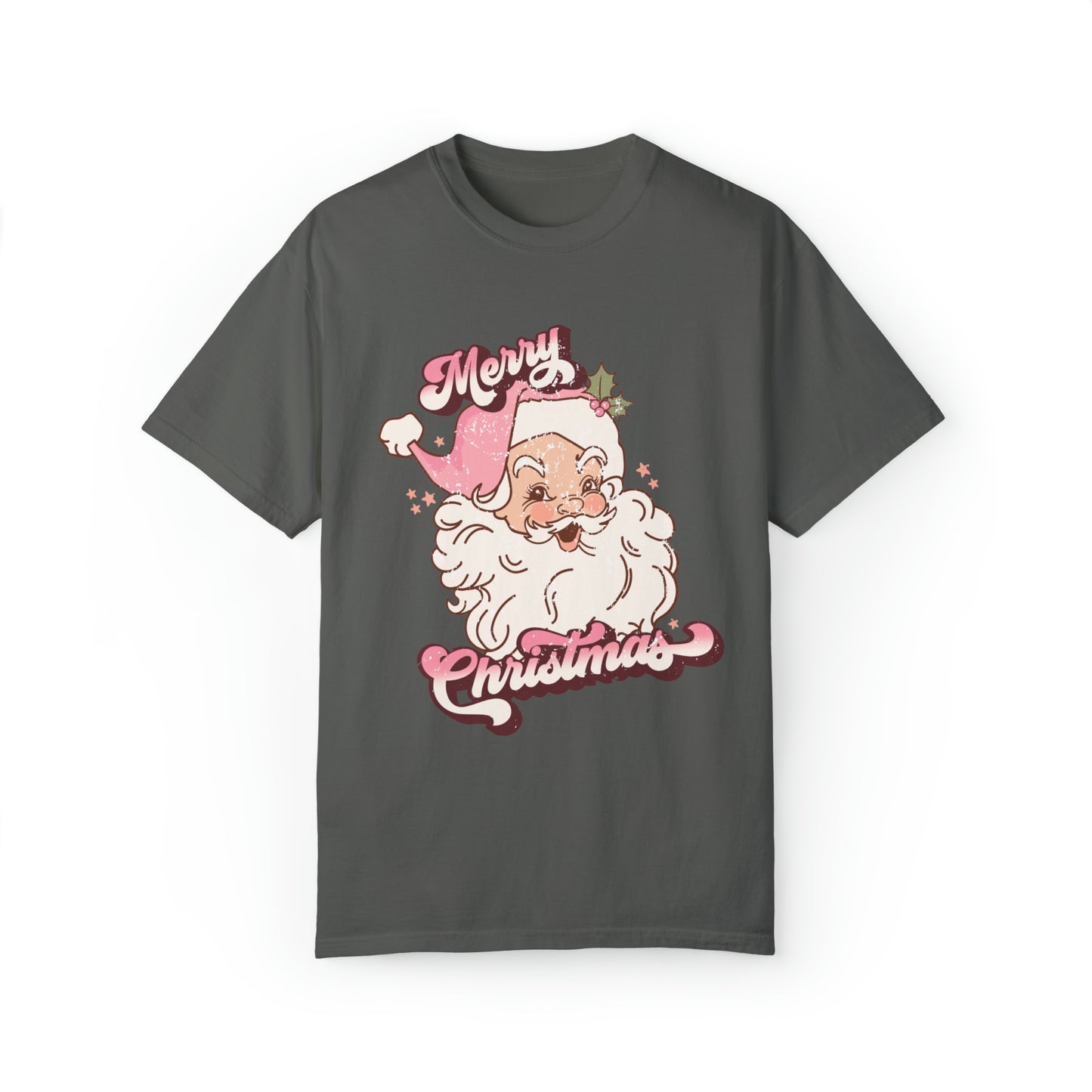 Retro Pink Santa Comfort Colors Graphic T-Shirt