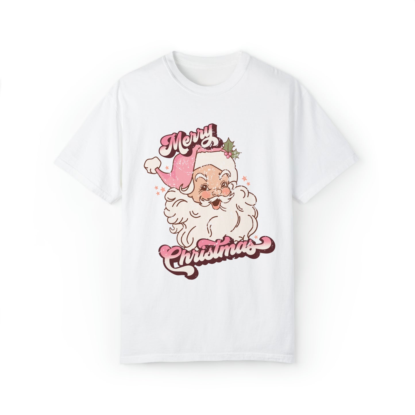 Retro Pink Santa Comfort Colors Graphic T-Shirt