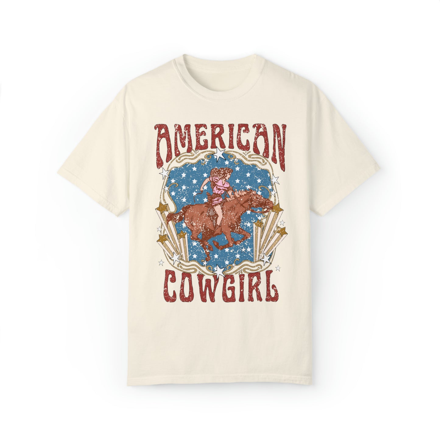 Retro American Cowgirl Rodeo Comfort Colors Graphic T-shirt