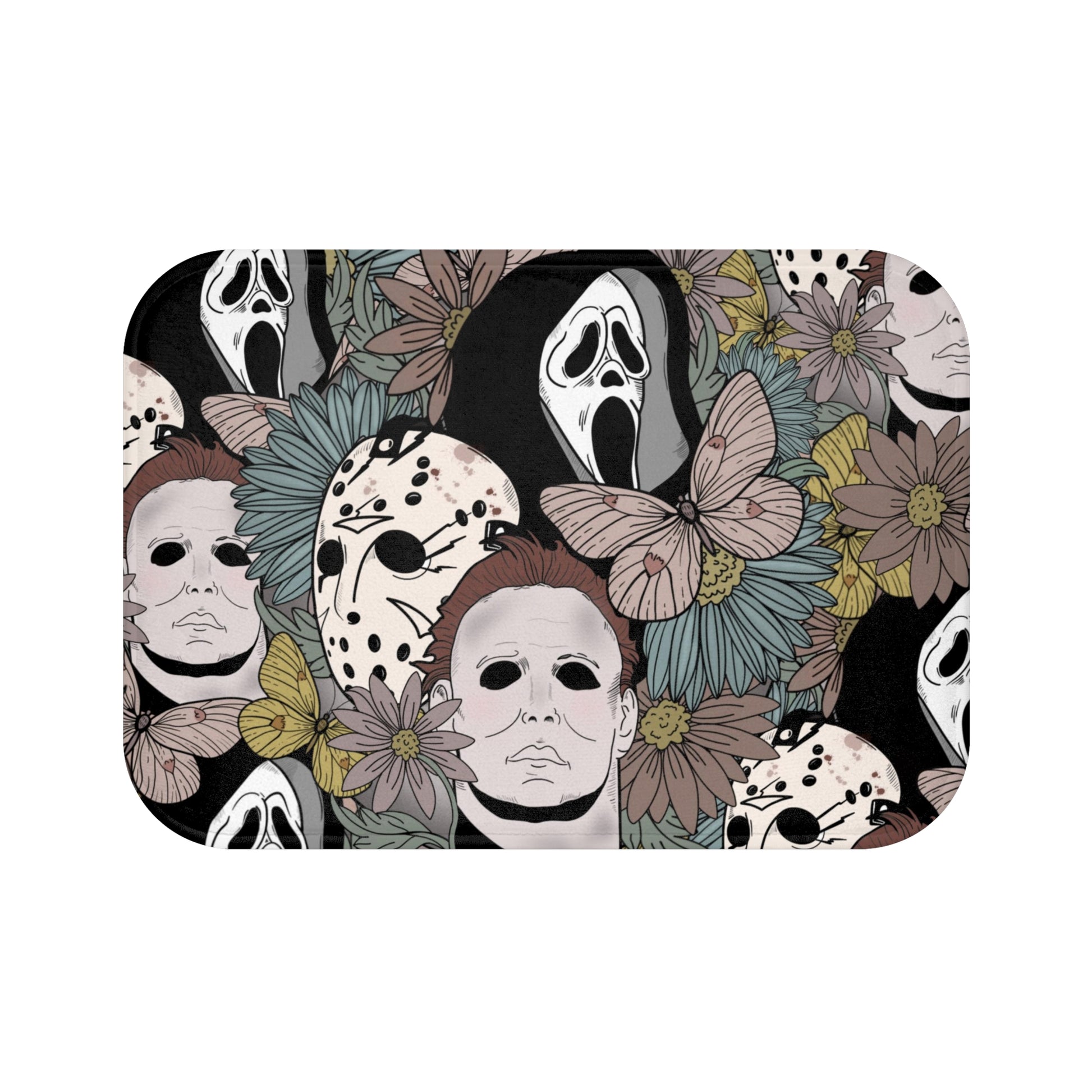 Floral Horror Movie Bath Mat