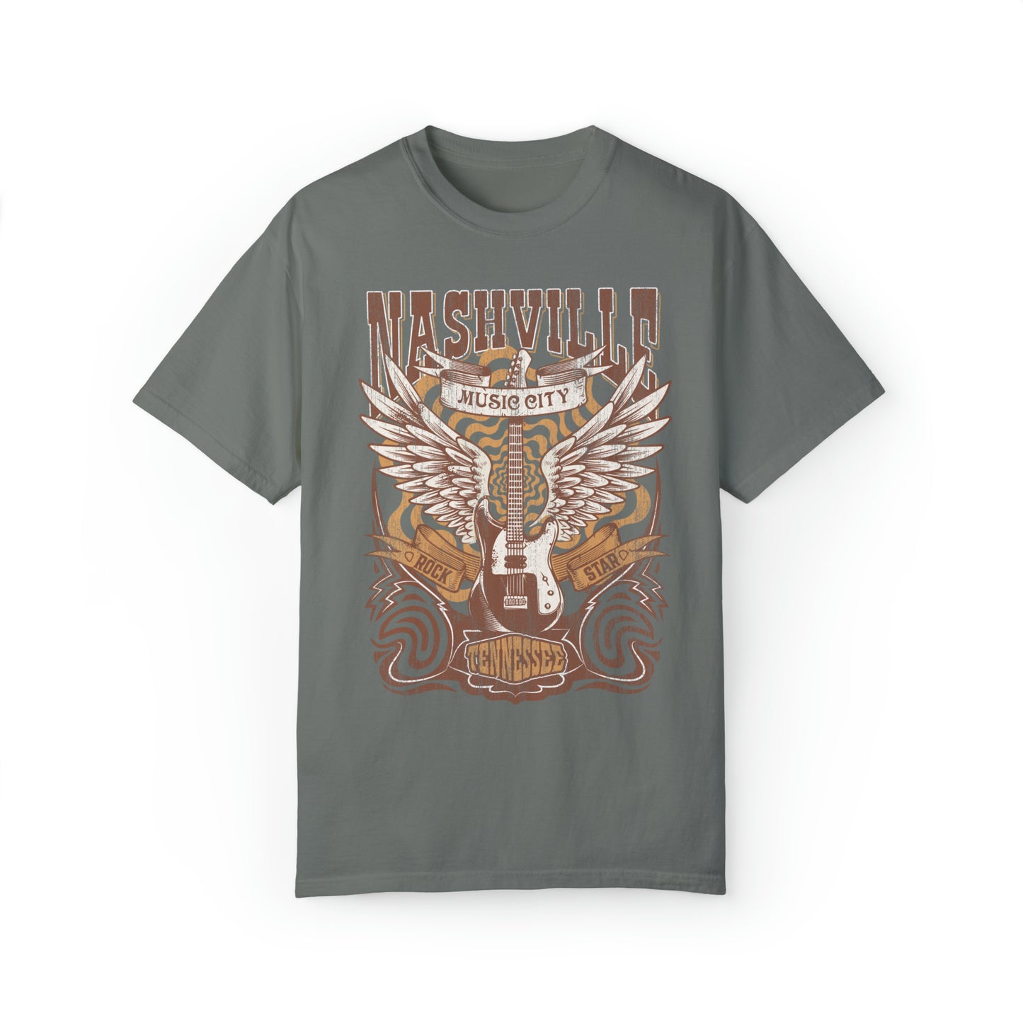 Nashville Music City Concert Comfort Colors Graphic T-Shirt