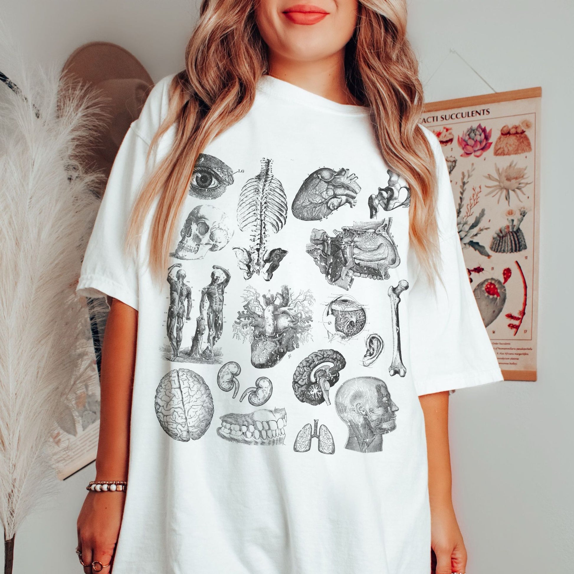 Anatomy Sketch Graphic T-shirt in White