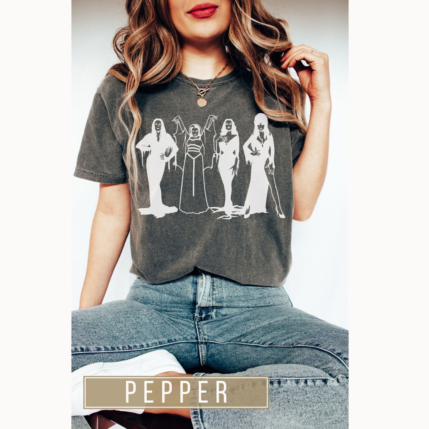Horror Vixens Morticia Addams, Elvira, Lily Munster, Comfort Colors T-Shirt