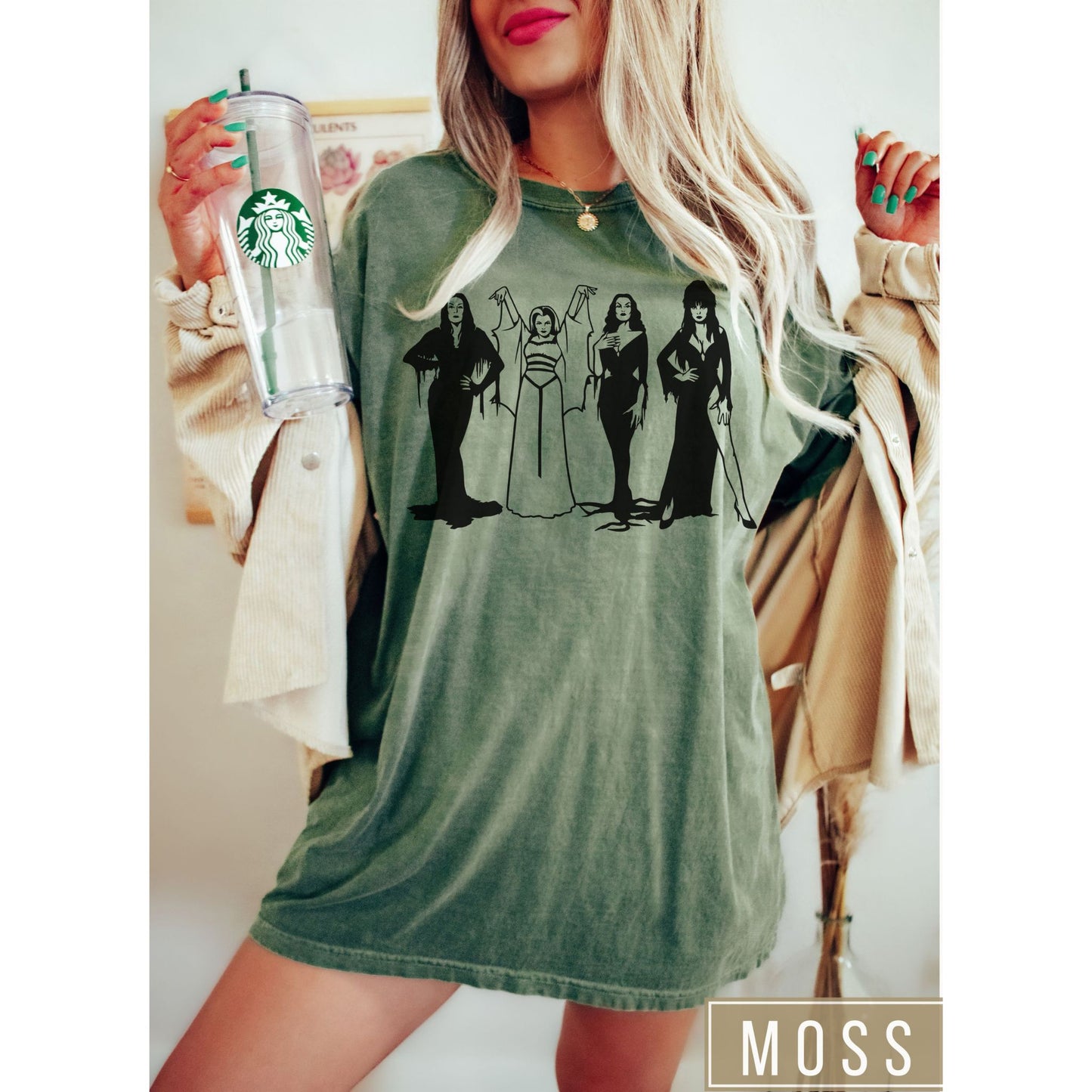 Horror Vixens Morticia Addams, Elvira, Lily Munster, Comfort Colors T-Shirt