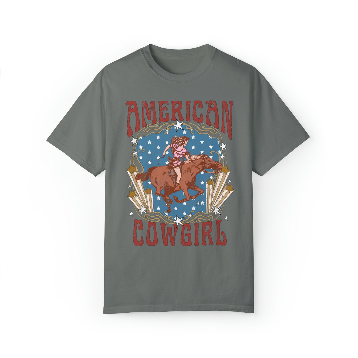 Retro American Cowgirl Rodeo Comfort Colors Graphic T-shirt