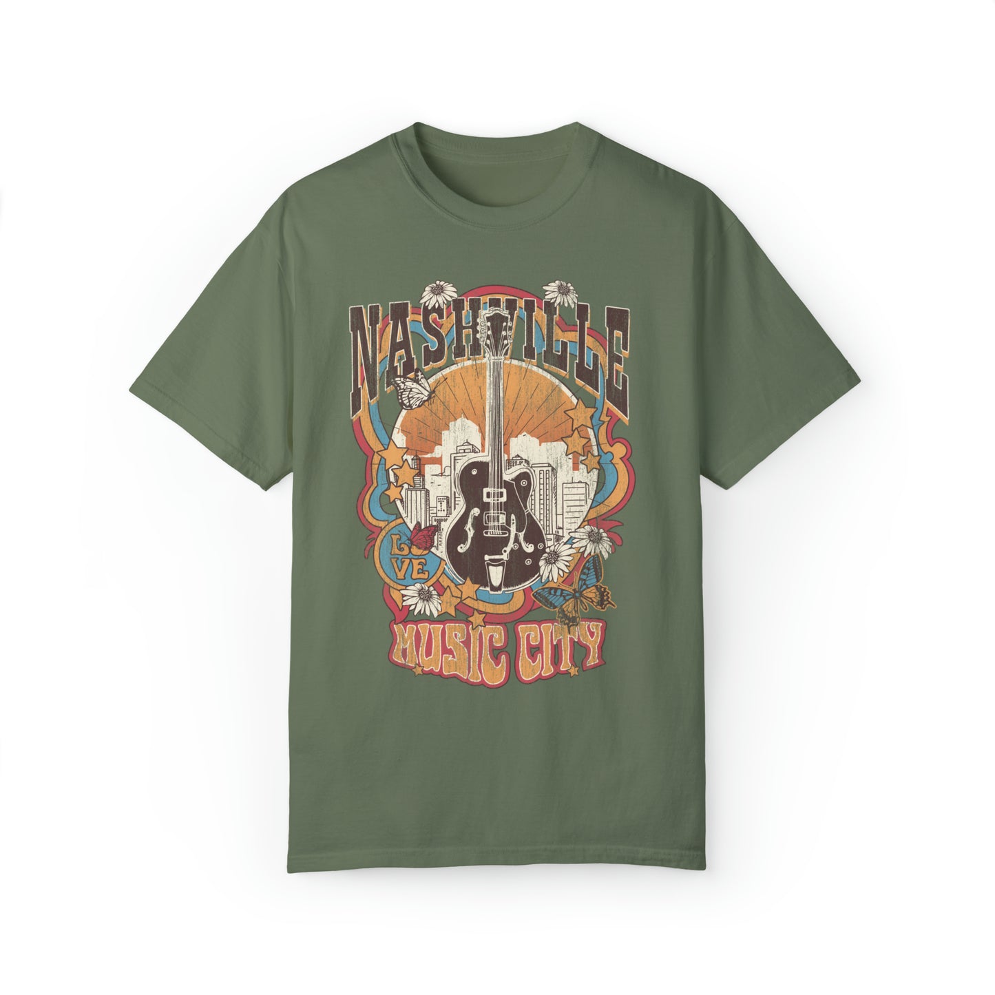 Retro Nashville Music Comfort Colors Graphic T-Shirt