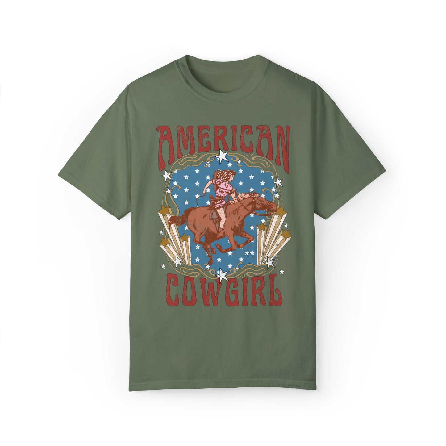 Retro American Cowgirl Rodeo Comfort Colors Graphic T-shirt