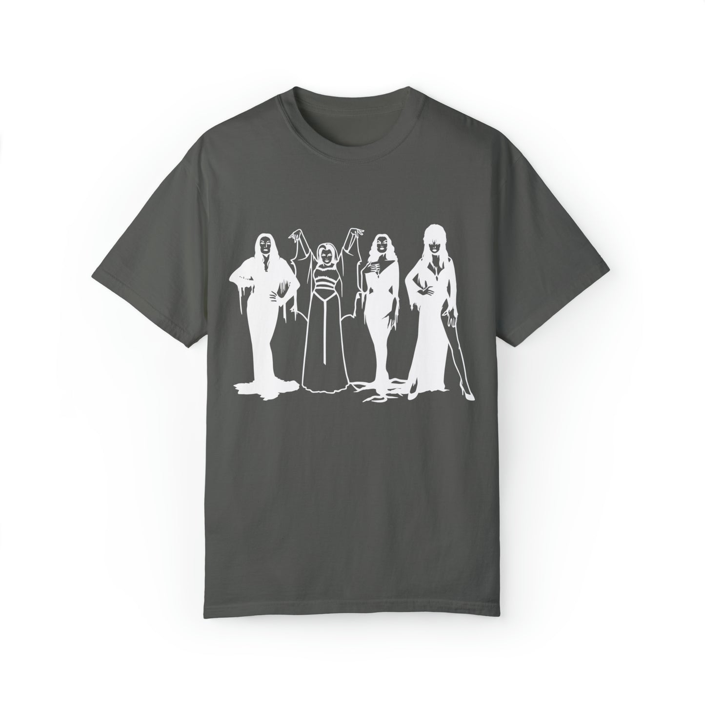 Horror Vixens Morticia Addams, Elvira, Lily Munster, Comfort Colors T-Shirt