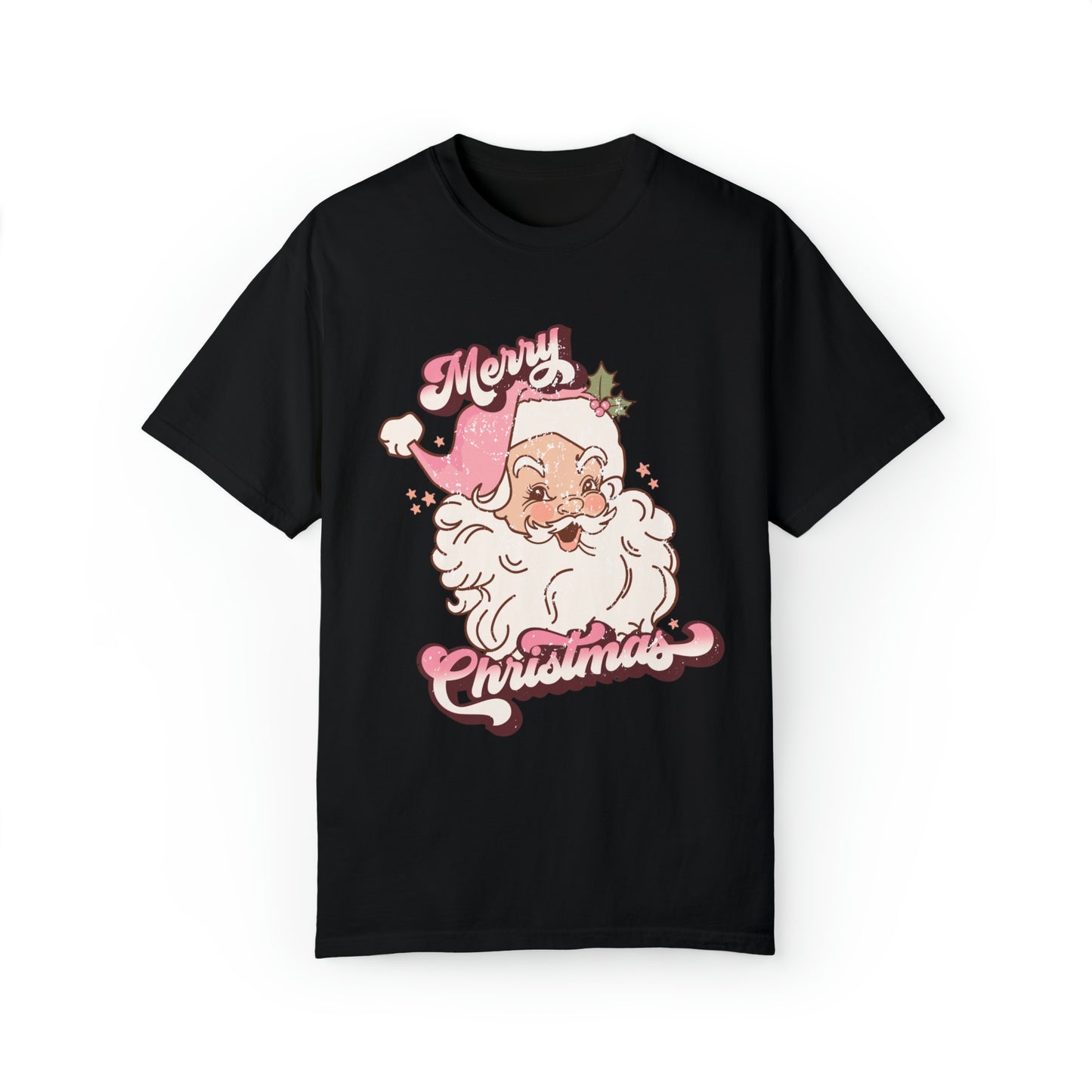 Retro Pink Santa Comfort Colors Graphic T-Shirt