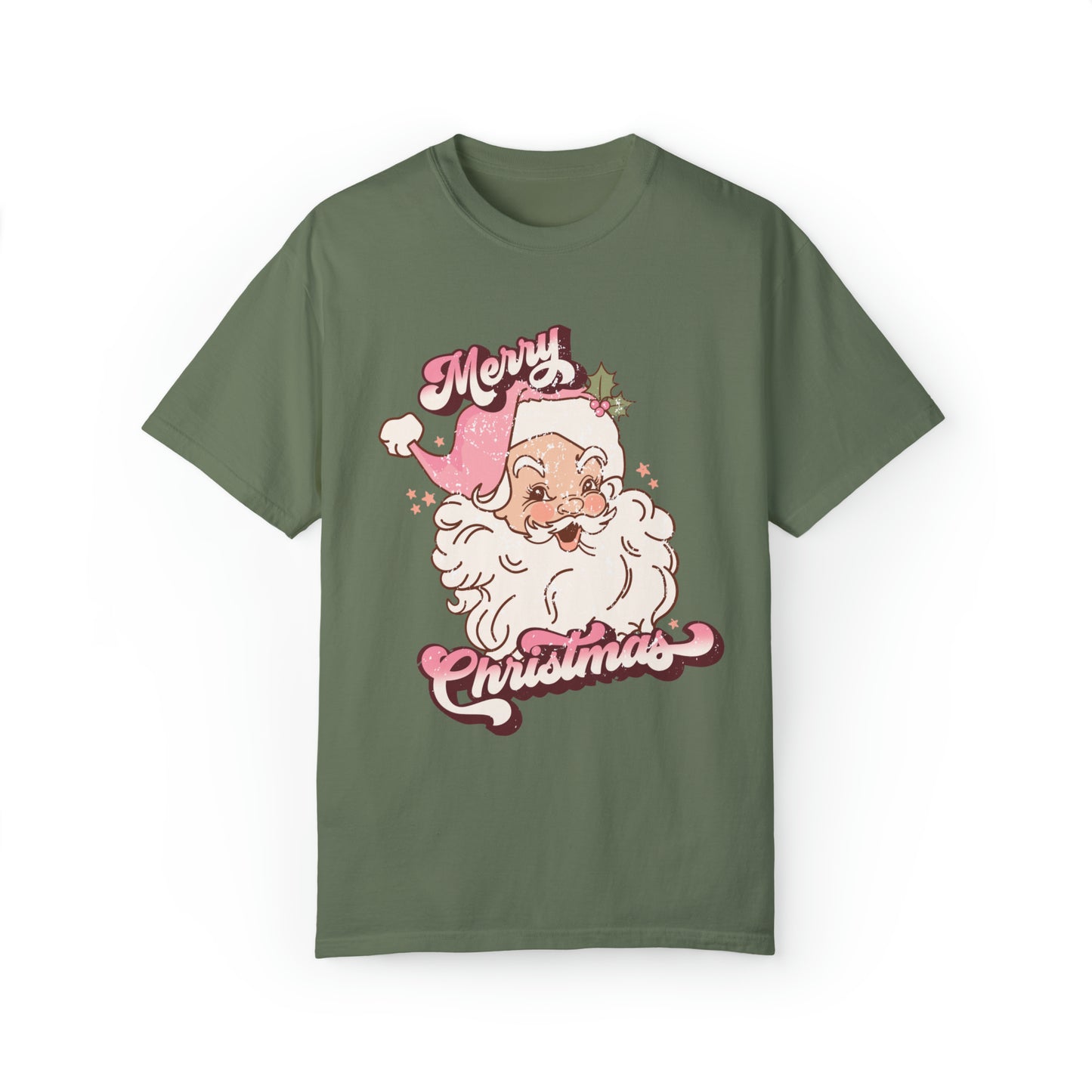 Retro Pink Santa Comfort Colors Graphic T-Shirt