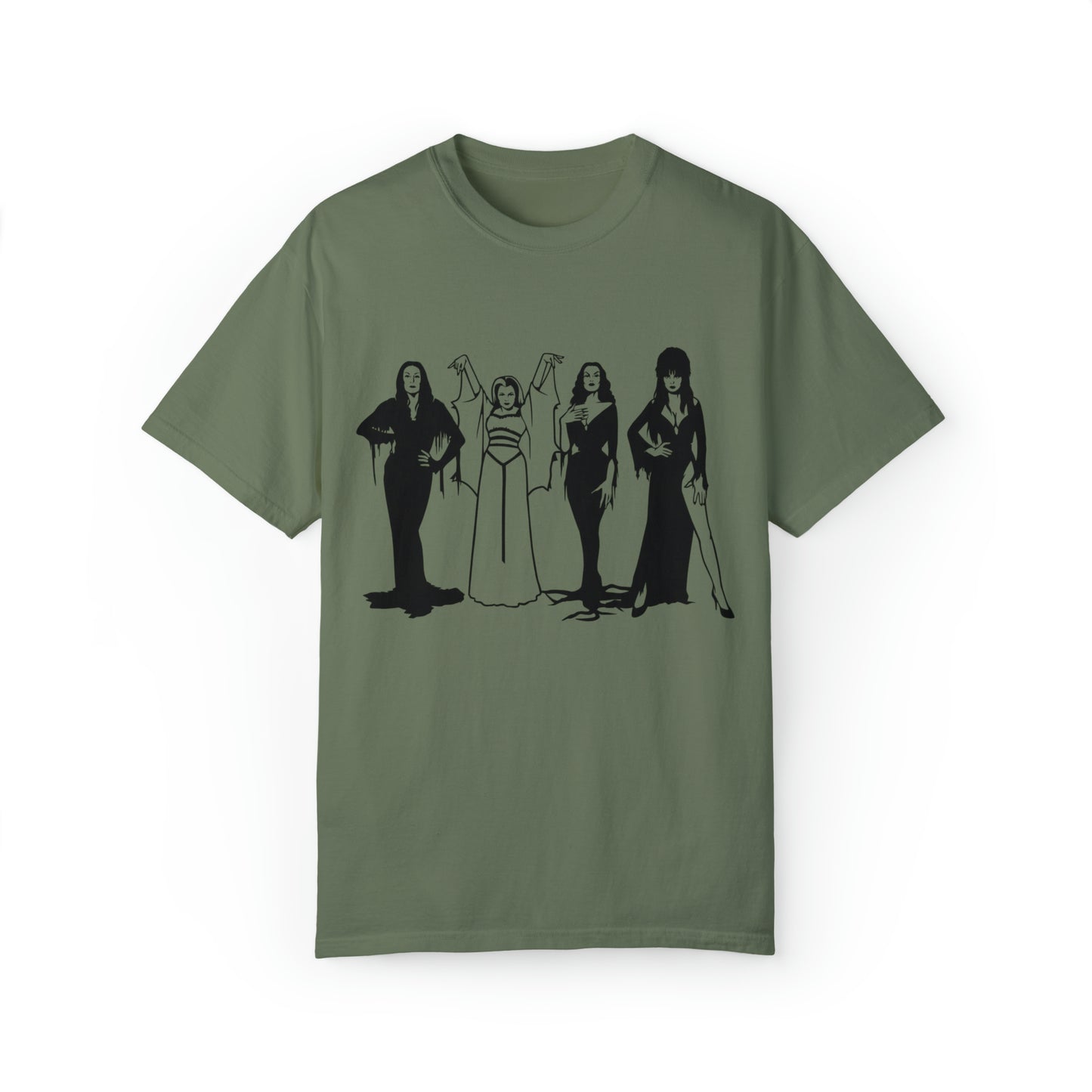 Horror Vixens Morticia Addams, Elvira, Lily Munster, Comfort Colors T-Shirt