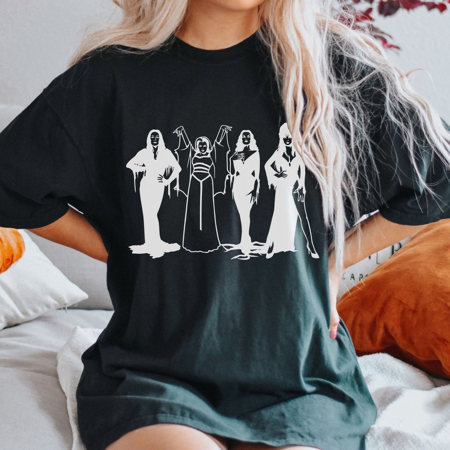 Horror Vixens Morticia Addams, Elvira, Lily Munster, Comfort Colors T-Shirt