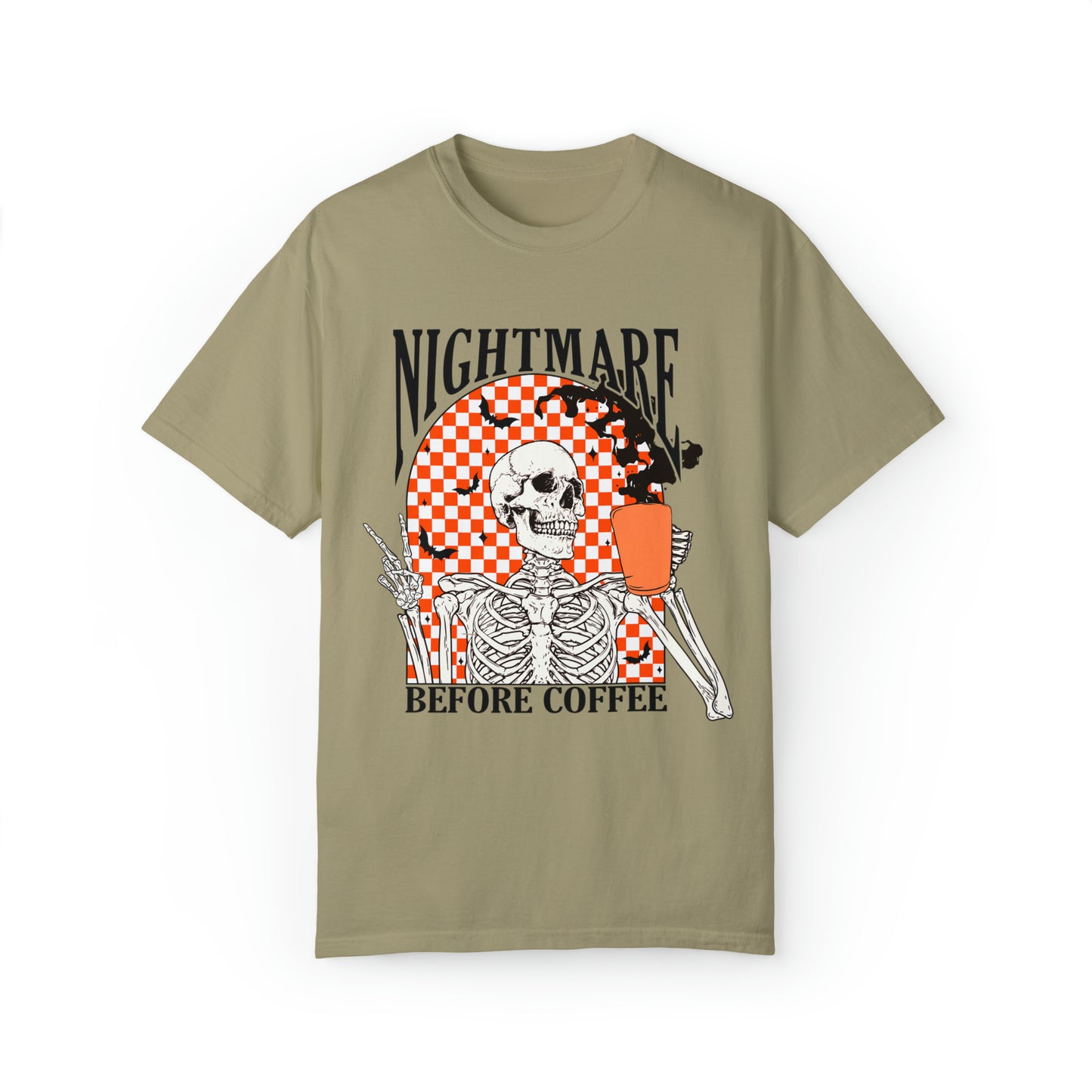 Nightmare Before Coffee Halloween Comfort Colors Graphic T-Shirt