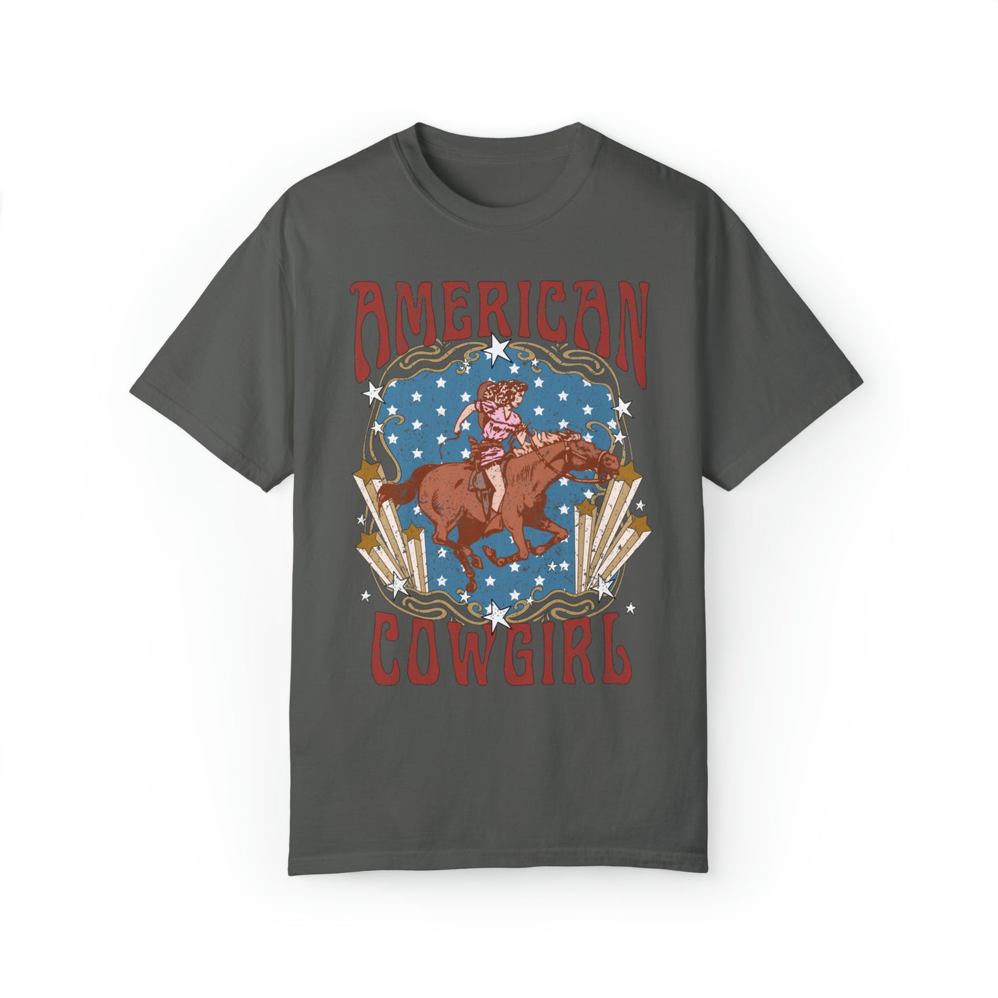 Retro American Cowgirl Rodeo Comfort Colors Graphic T-shirt