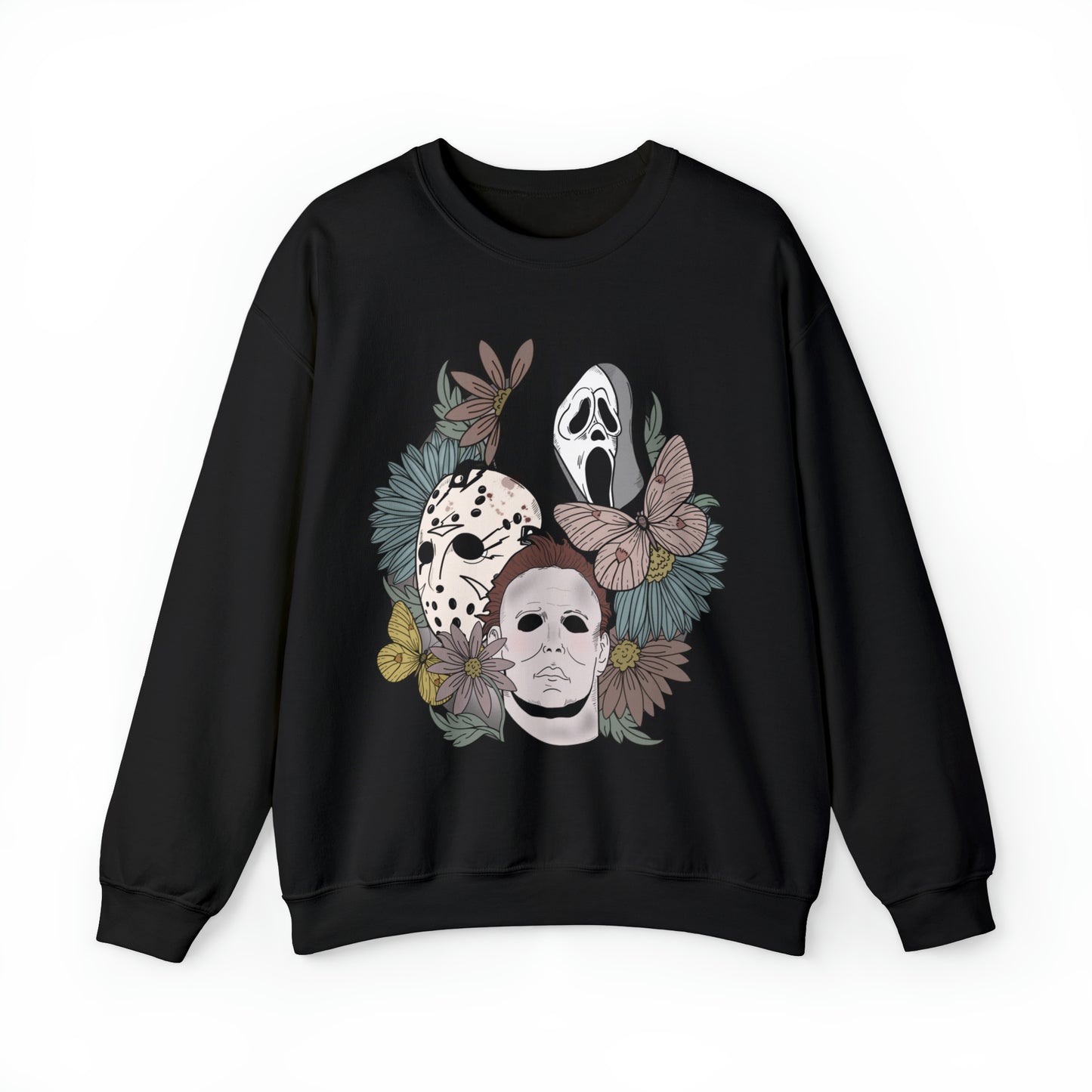 Floral Horror Movie Halloween Sweatshirt