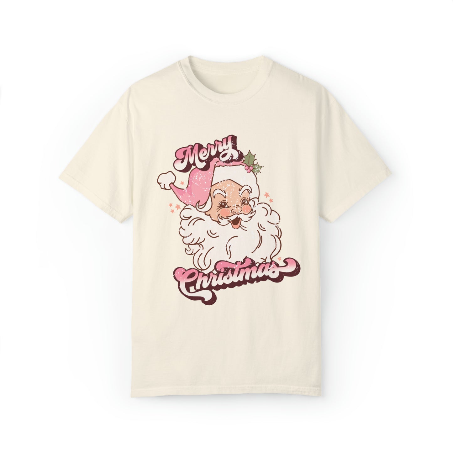 Retro Pink Santa Comfort Colors Graphic T-Shirt