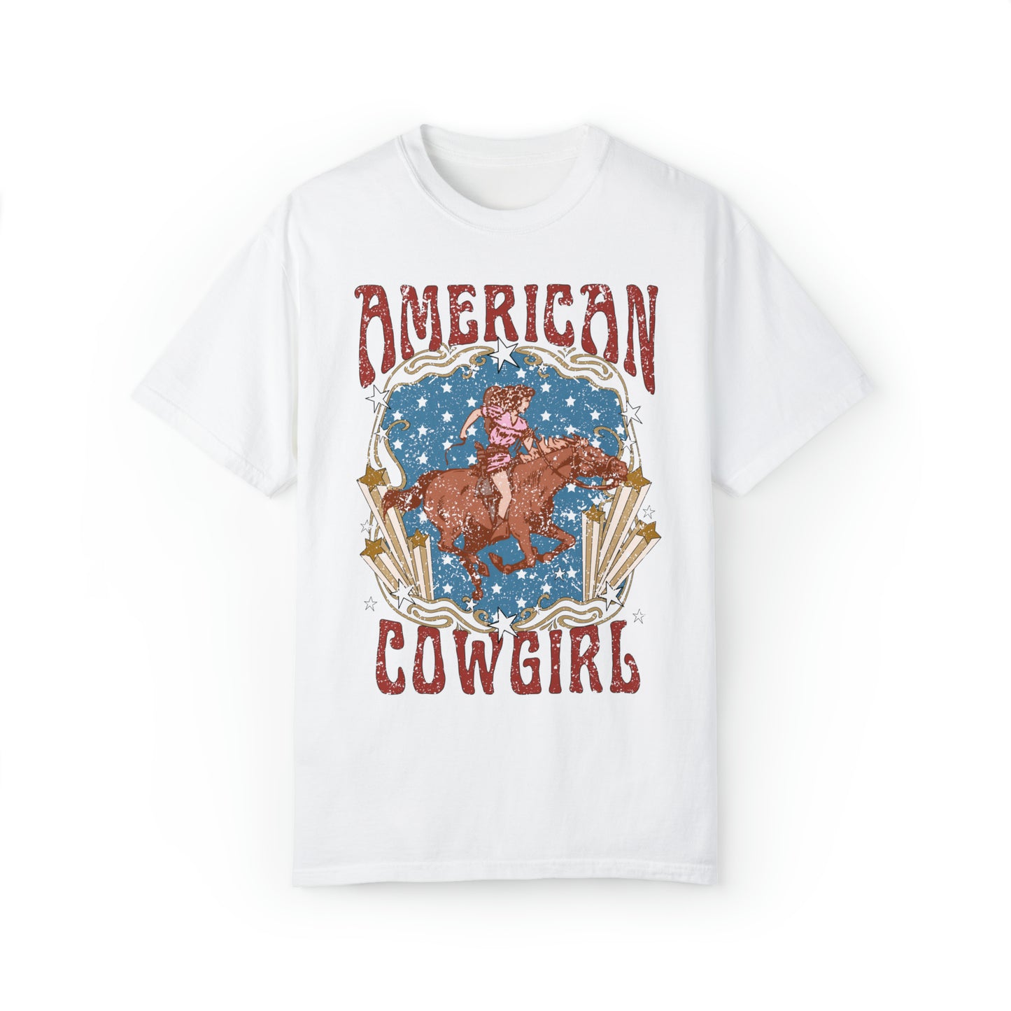 Retro American Cowgirl Rodeo Comfort Colors Graphic T-shirt