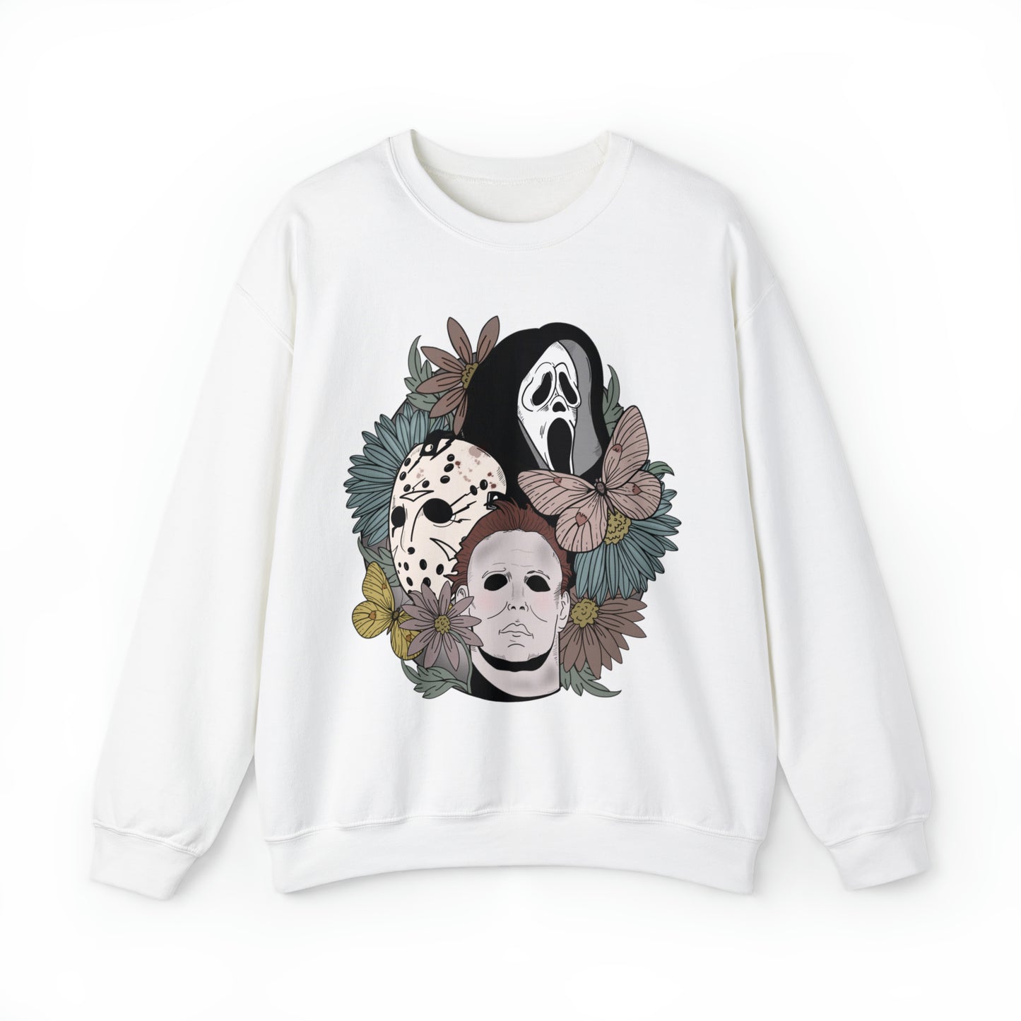 Floral Horror Movie Halloween Sweatshirt