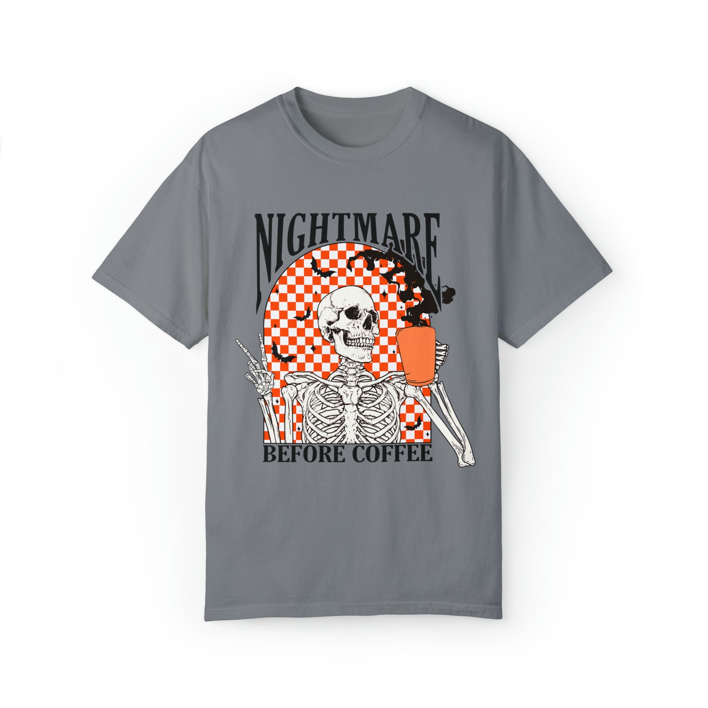 Nightmare Before Coffee Halloween Comfort Colors Graphic T-Shirt