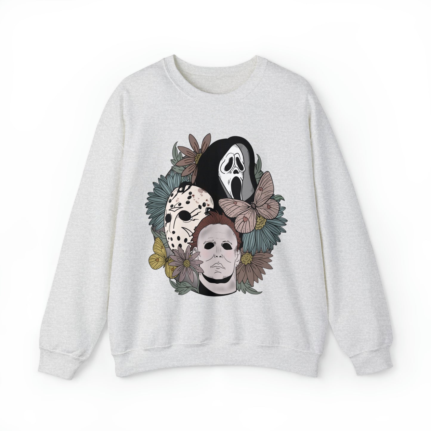 Floral Horror Movie Halloween Sweatshirt