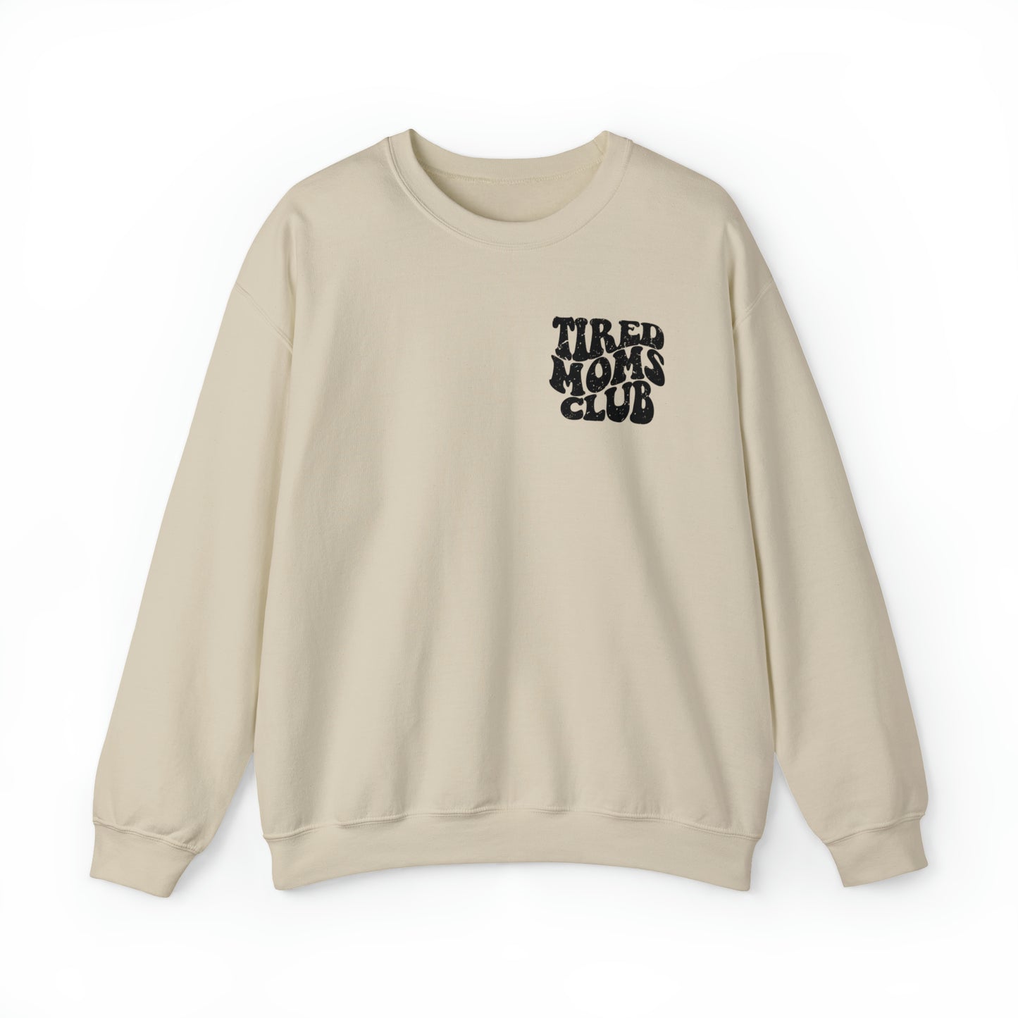 Tired Moms Club Retro Wavy Distressed Style Premium Sweatshirt