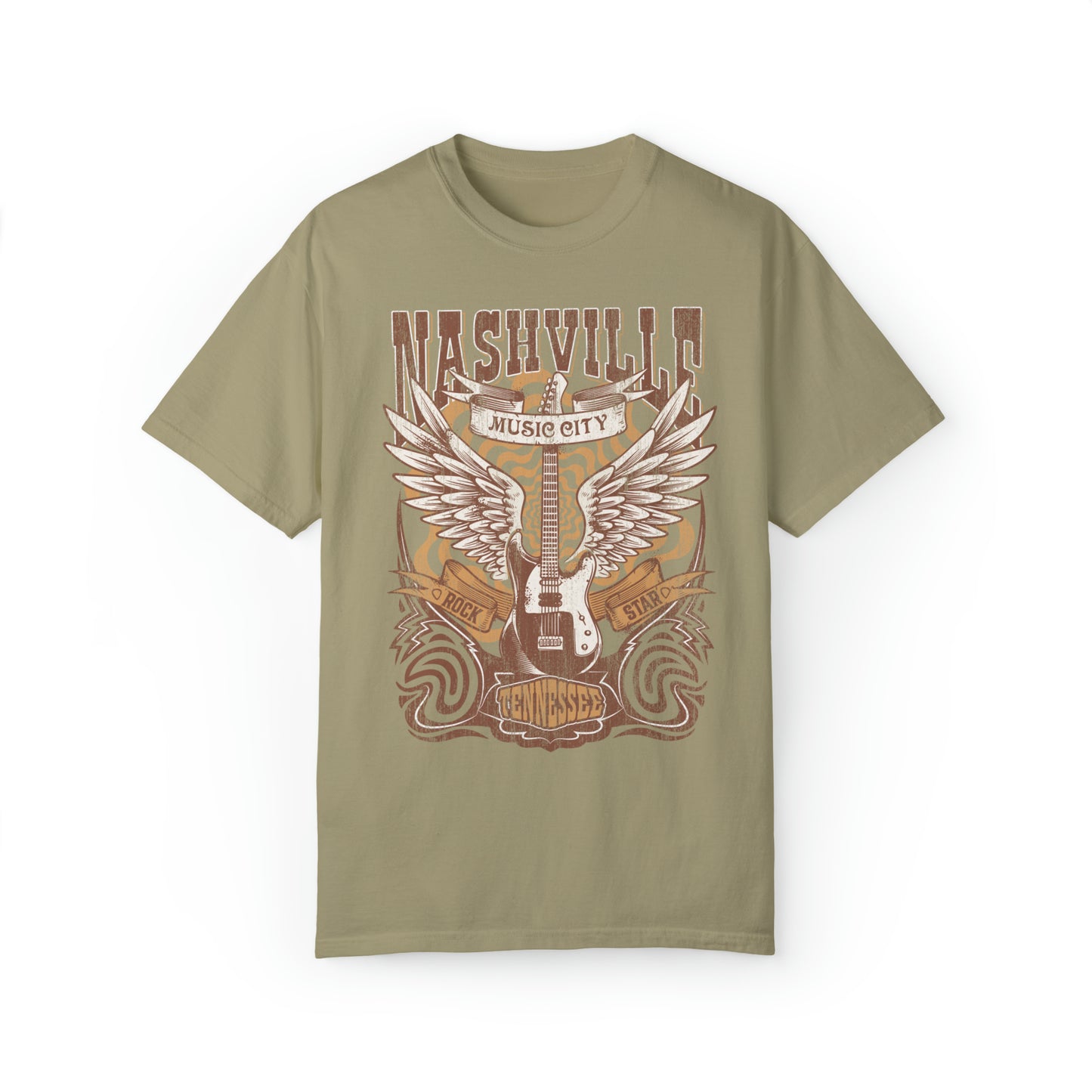 Nashville Music City Concert Comfort Colors Graphic T-Shirt