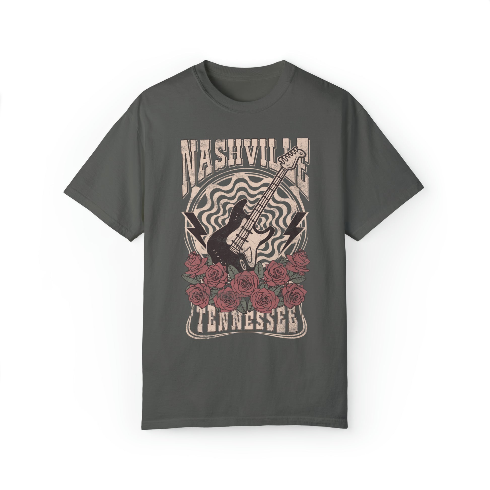 Retro Rock Guitar Nashville Shirt in Color Pepper