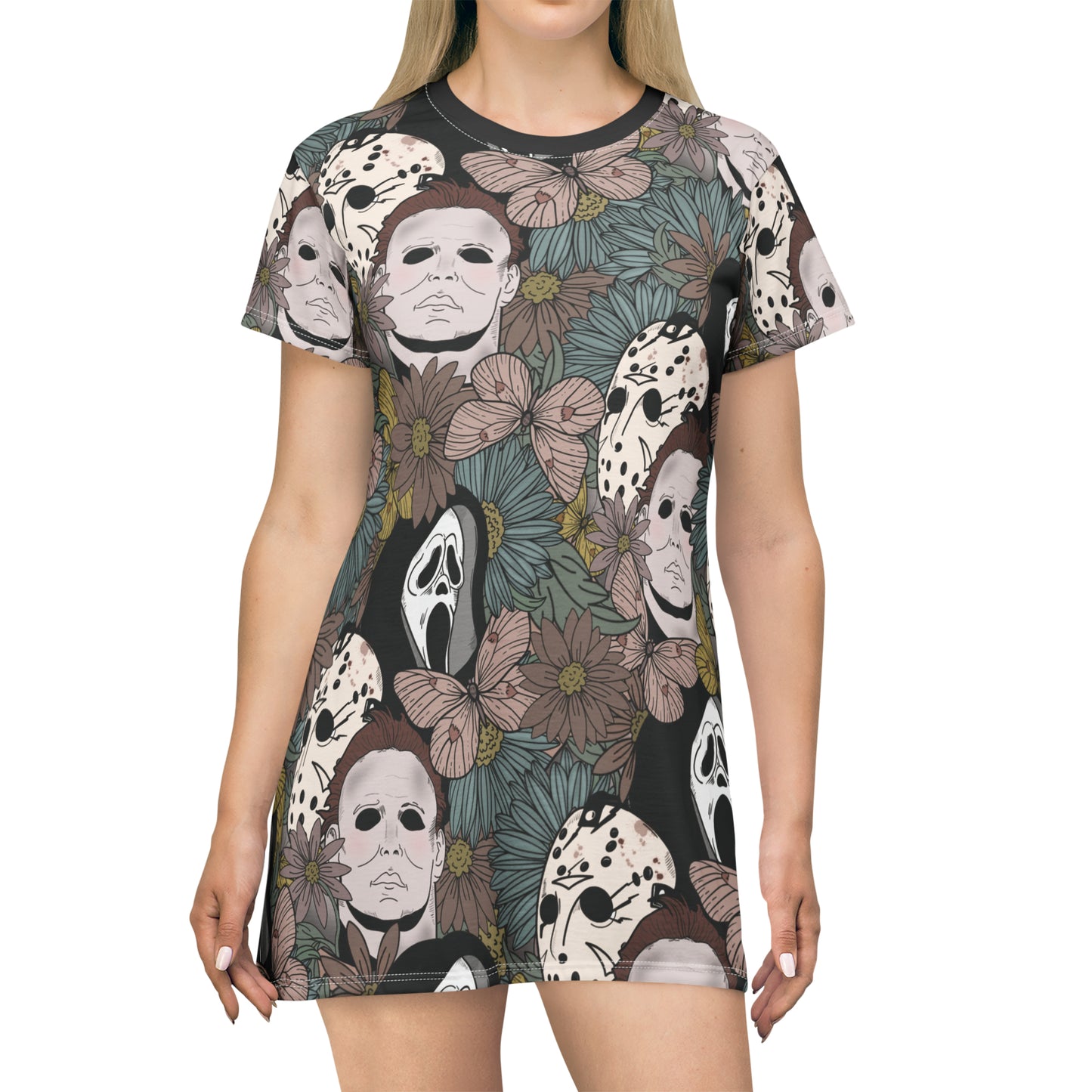 Floral Horror Movie Skater Dress