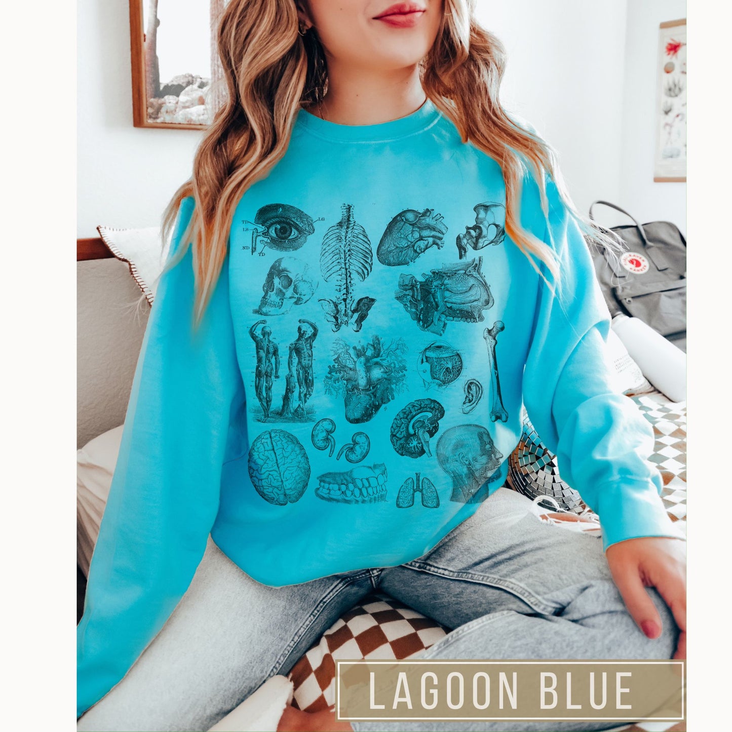 Vintage Anatomy Sketch Comfort Colors Premium Sweatshirt