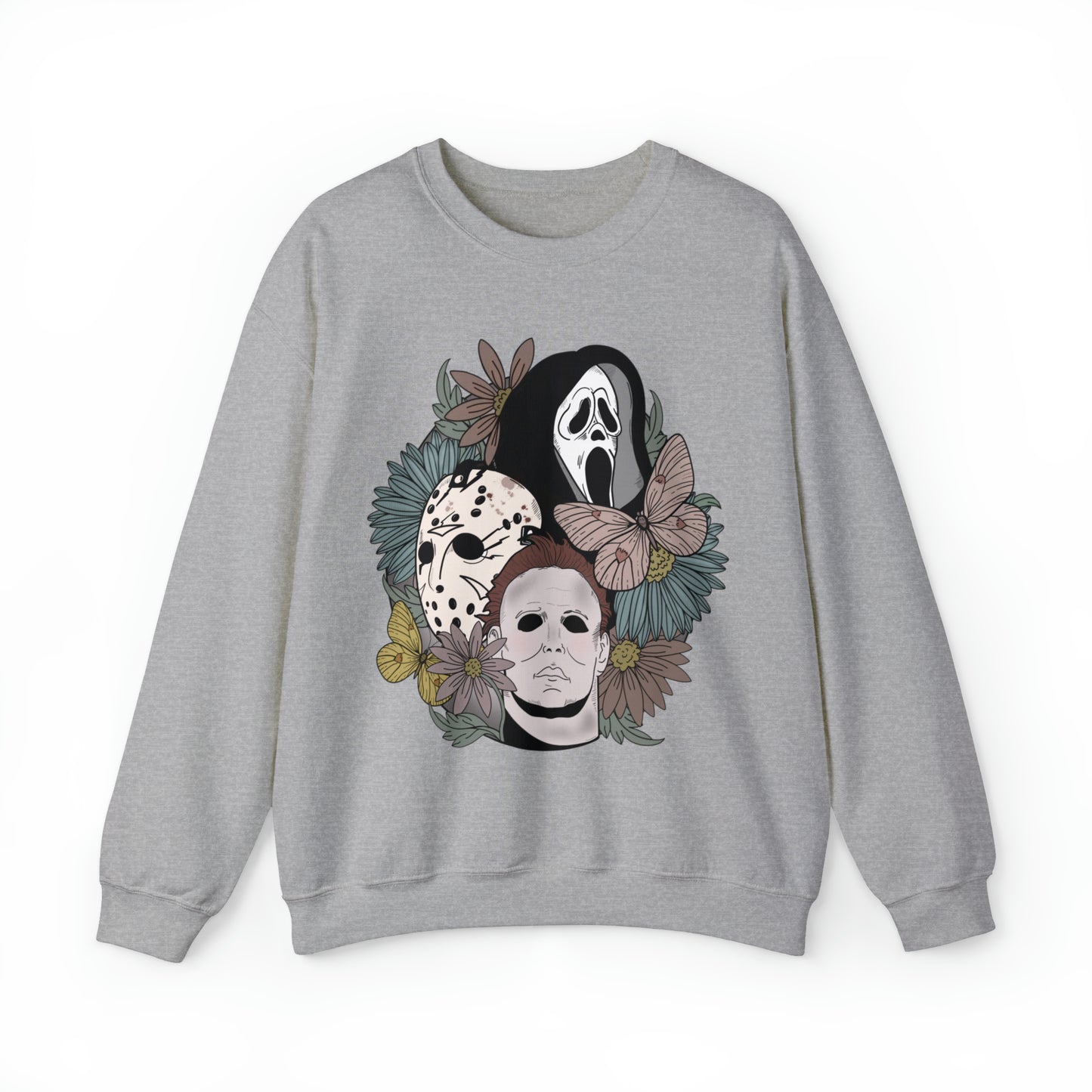 Floral Horror Movie Halloween Sweatshirt