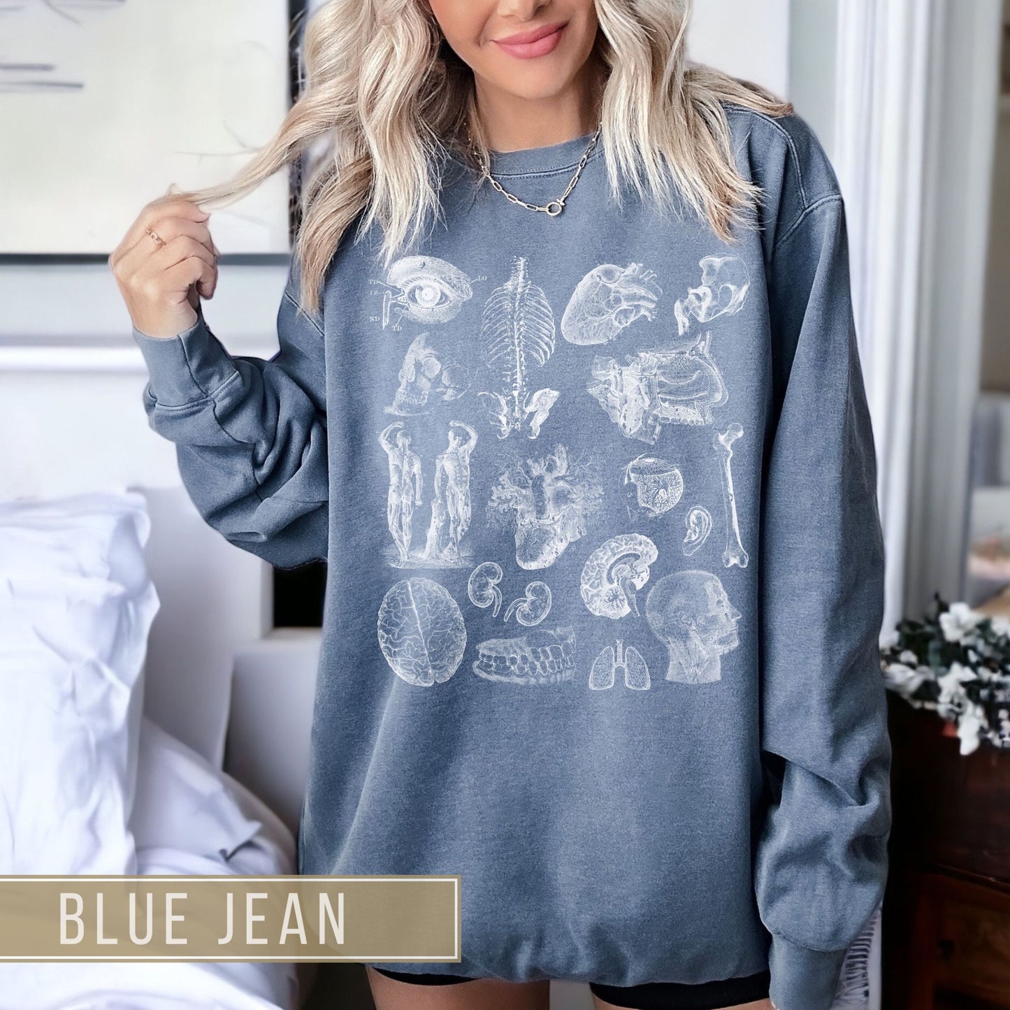 Vintage Anatomy Sketch Comfort Colors Premium Sweatshirt