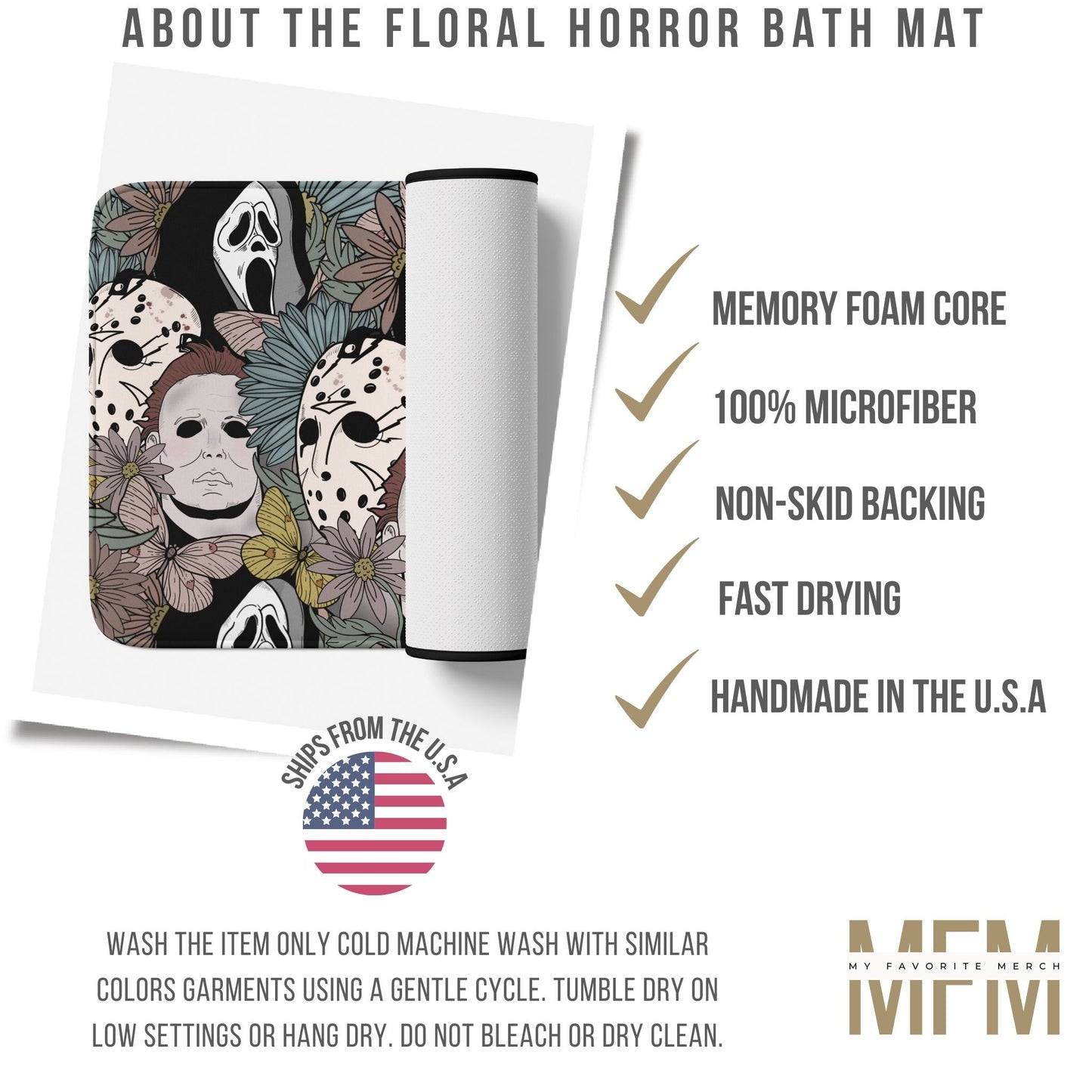 Floral Horror Movie Bath Mat Benefits