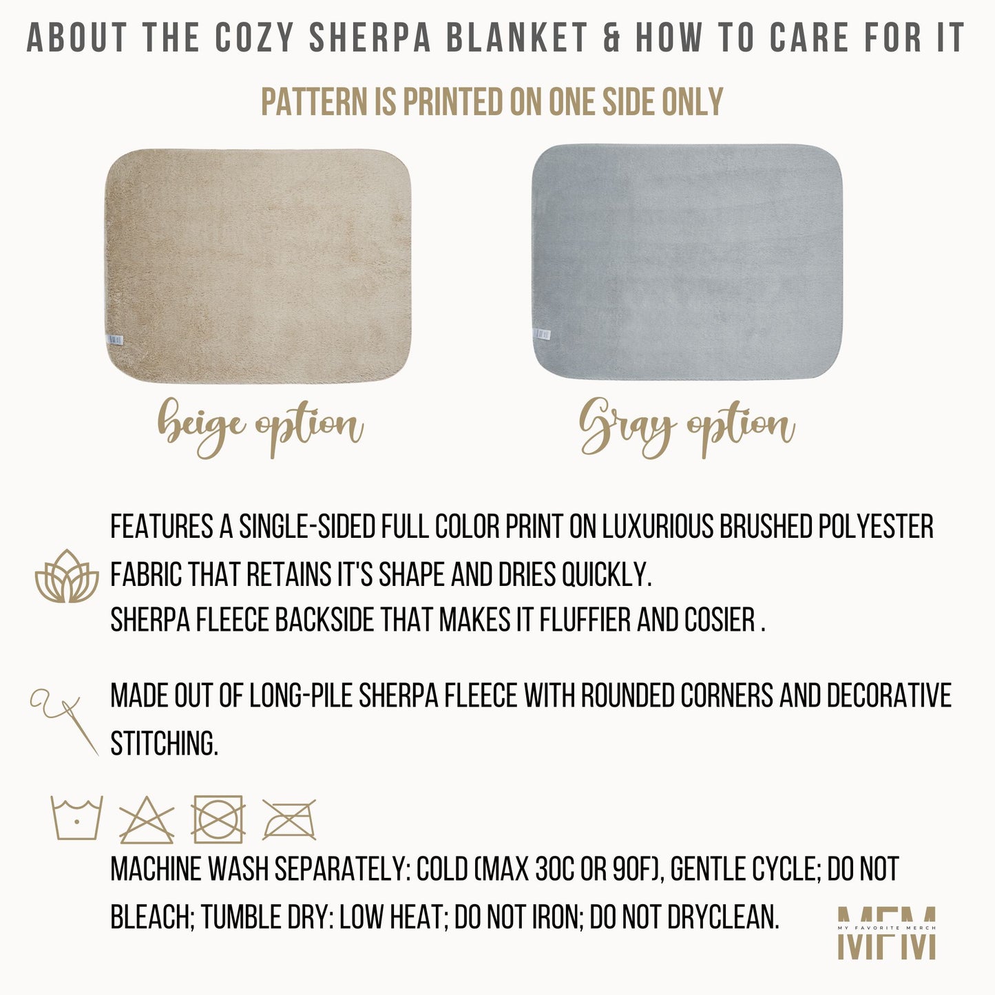 Floral Horror Movie Sherpa Blanket