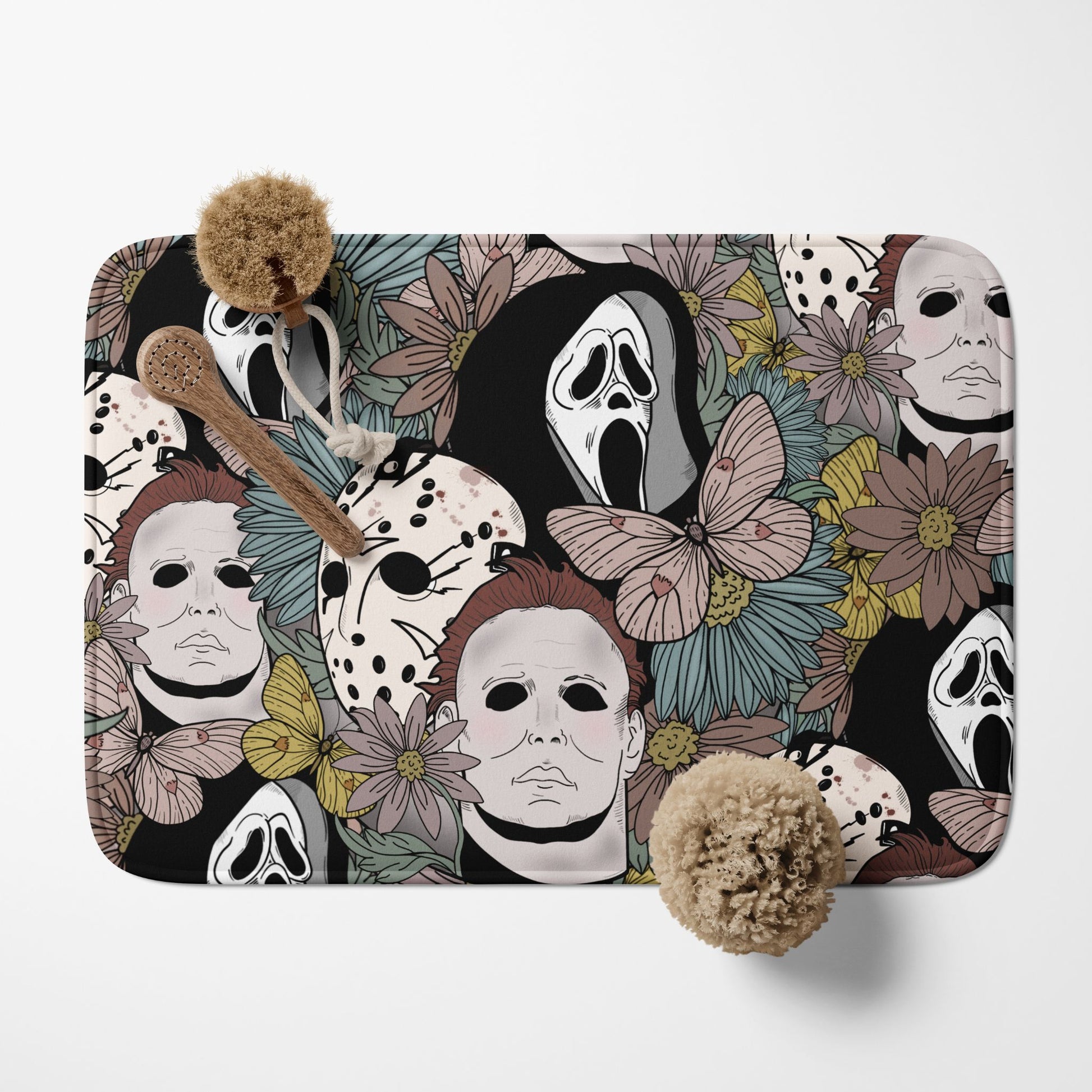 Floral Horror Movie Bath Mat