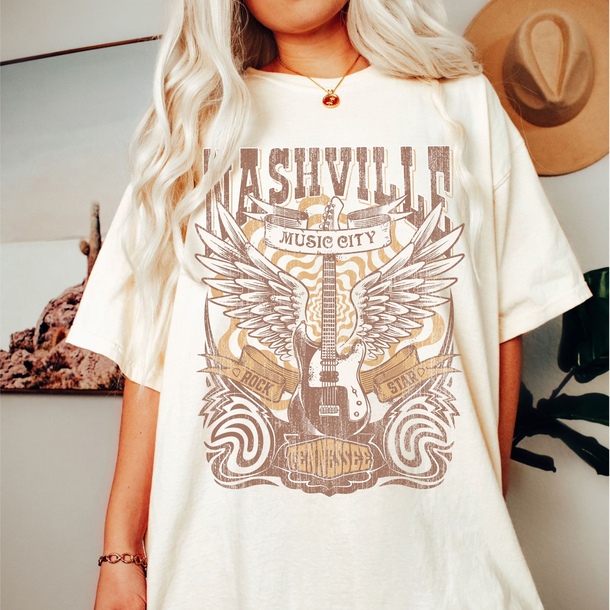 Nashville Music City Concert Comfort Colors Graphic T-Shirt ...